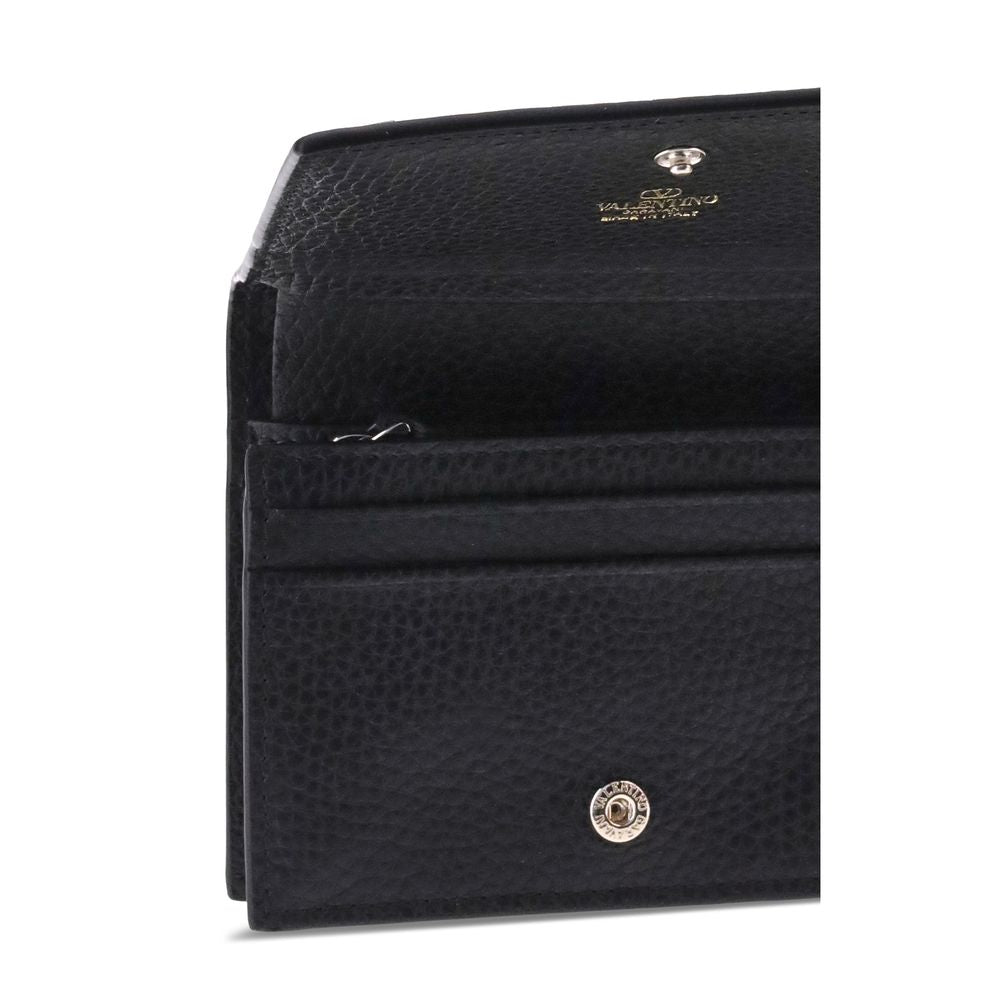 Valentino Garavani Black Calf Leather Bos Taurus Wallet