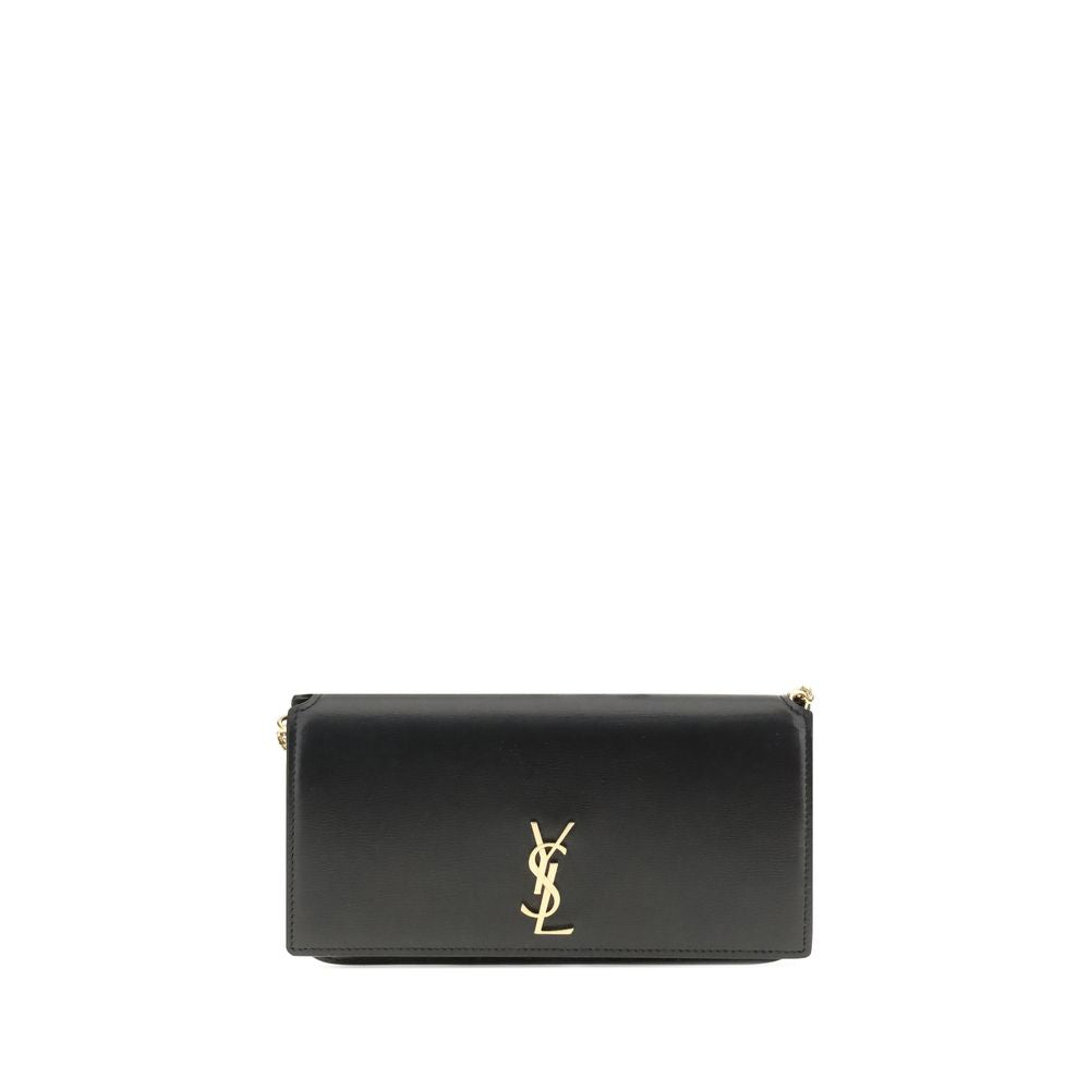 Saint Laurent Cassandre Smartphone Case Bag — Black Calfskin & YSL Logo | Women