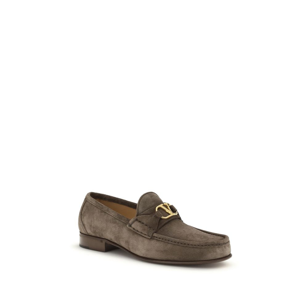 Valentino Garavani VLogo Signature Brown Vintage Calfskin Loafers