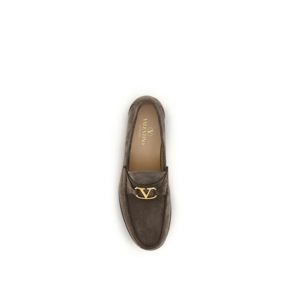 Valentino Garavani VLogo Signature Brown Vintage Calfskin Loafers