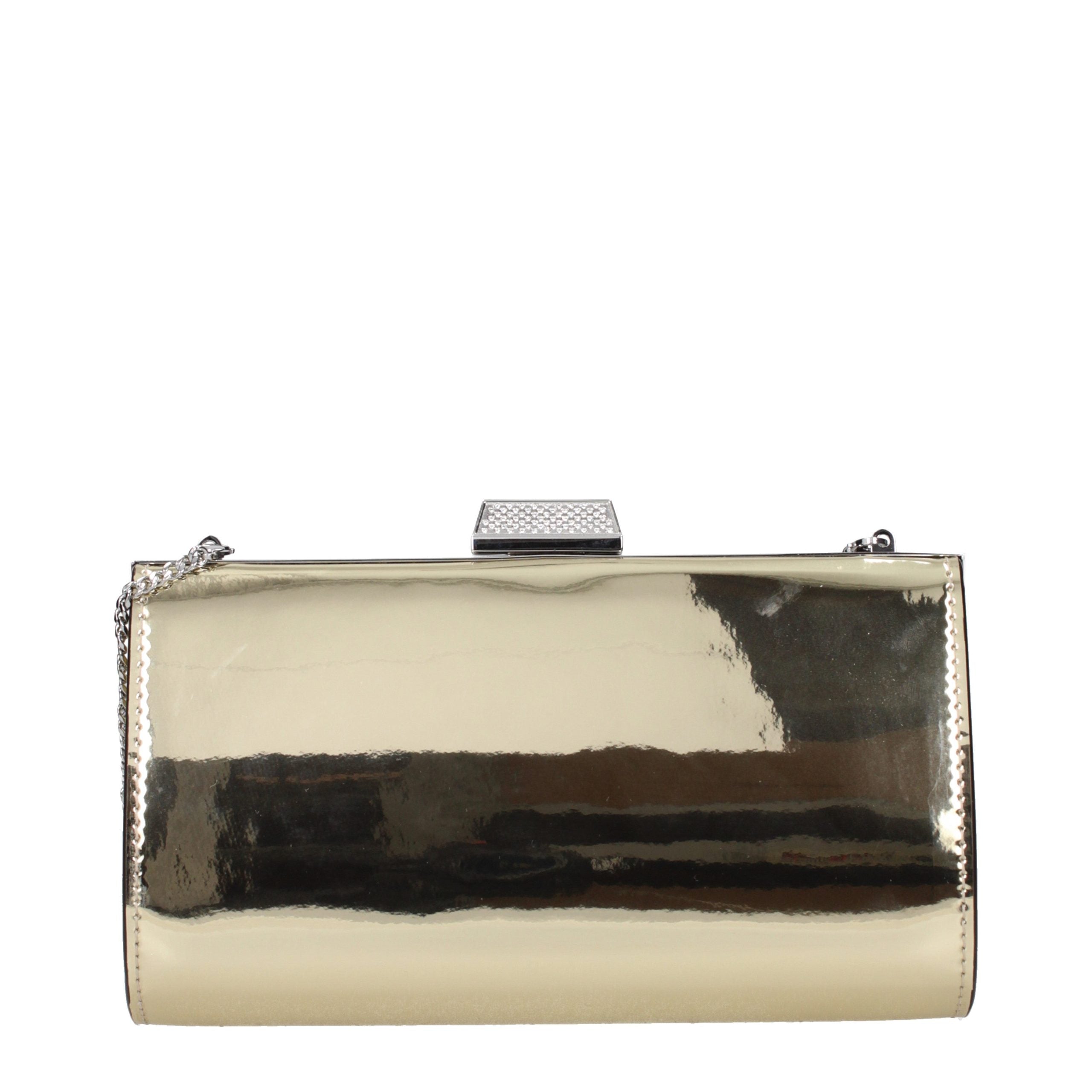 Gold Leather Clutch Bag
