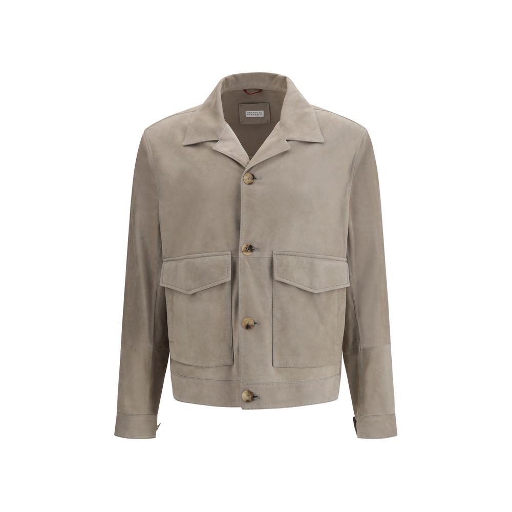 Brunello Cucinelli Suede Leather Jacket for Men