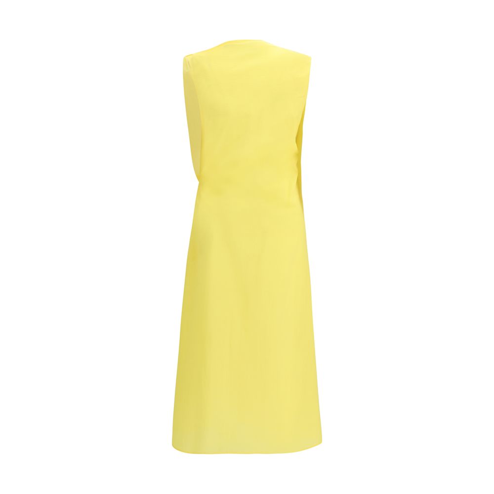 Jacquemus Multicolor Cotton Draped Midi Dress Asymmetric SS26