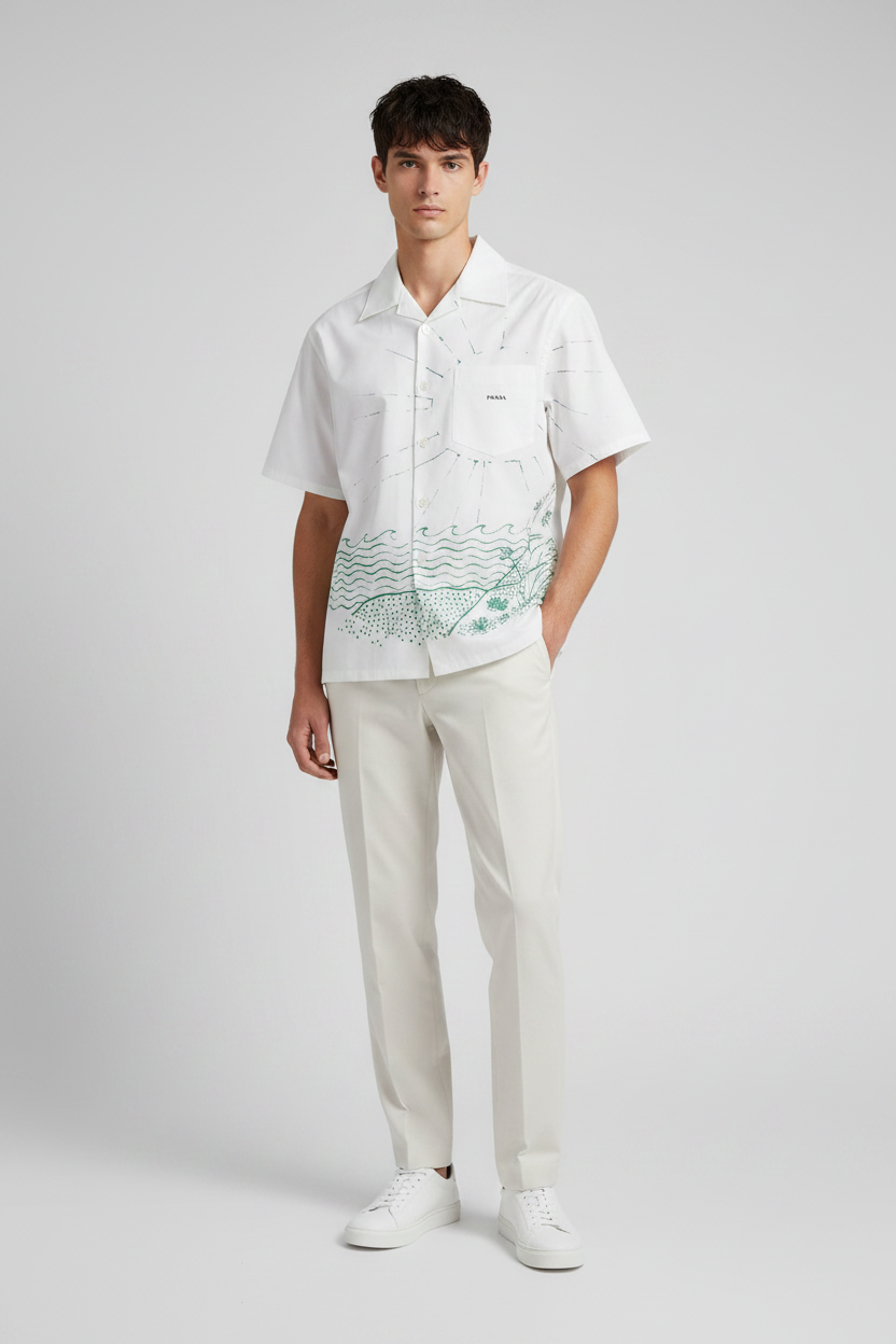 The oversized wave print Shirt by Prada