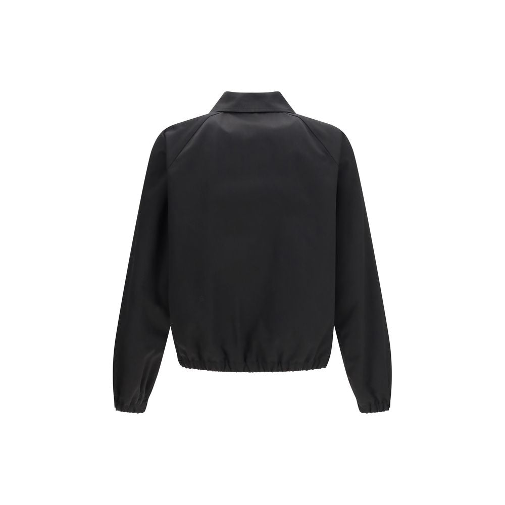 Valentino Garavani Black Cotton Bomber Jacket Embroidered Lining SS26