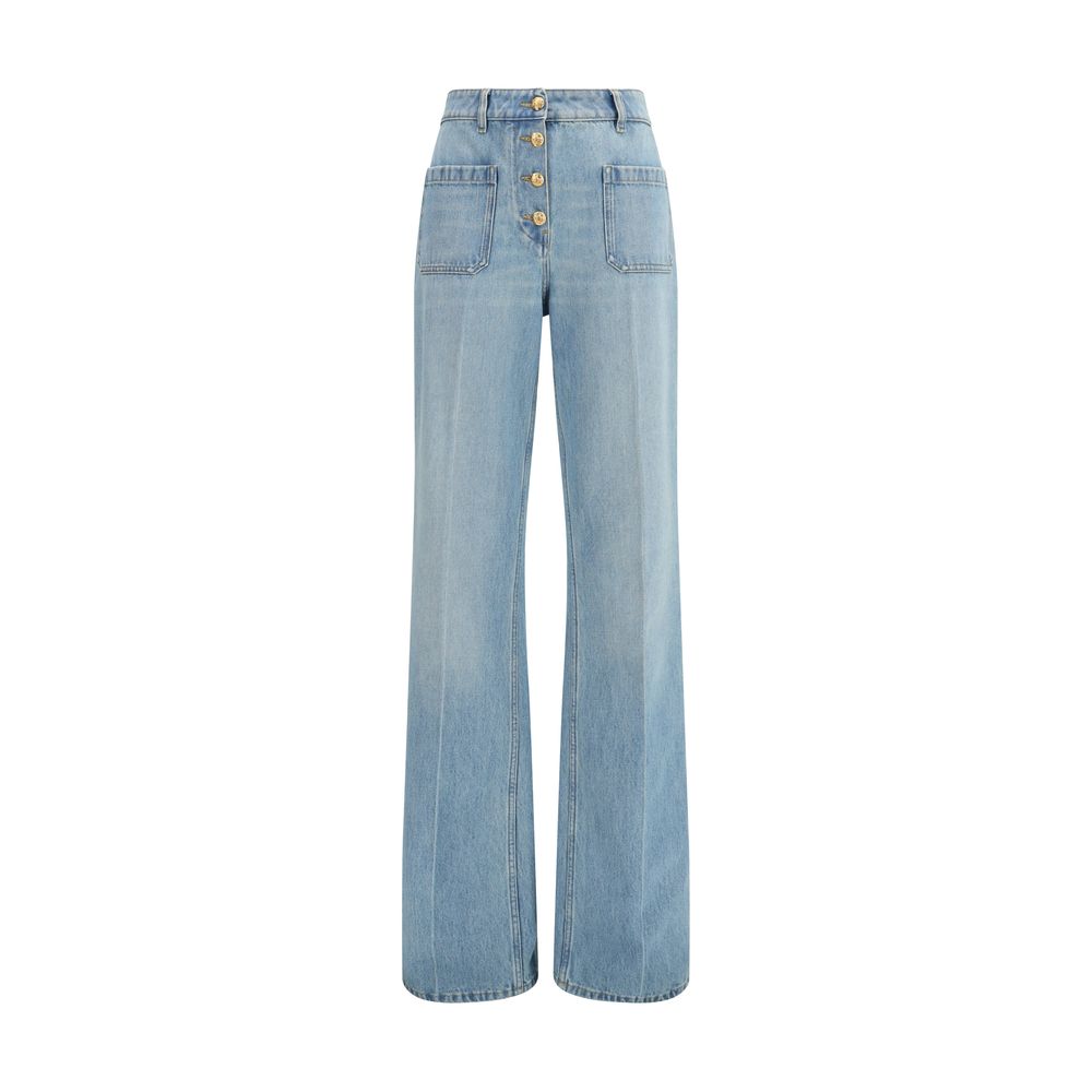 Valentino Garavani Chez Valentino High-Waist Wide-Leg Jeans in Blue | SS26
