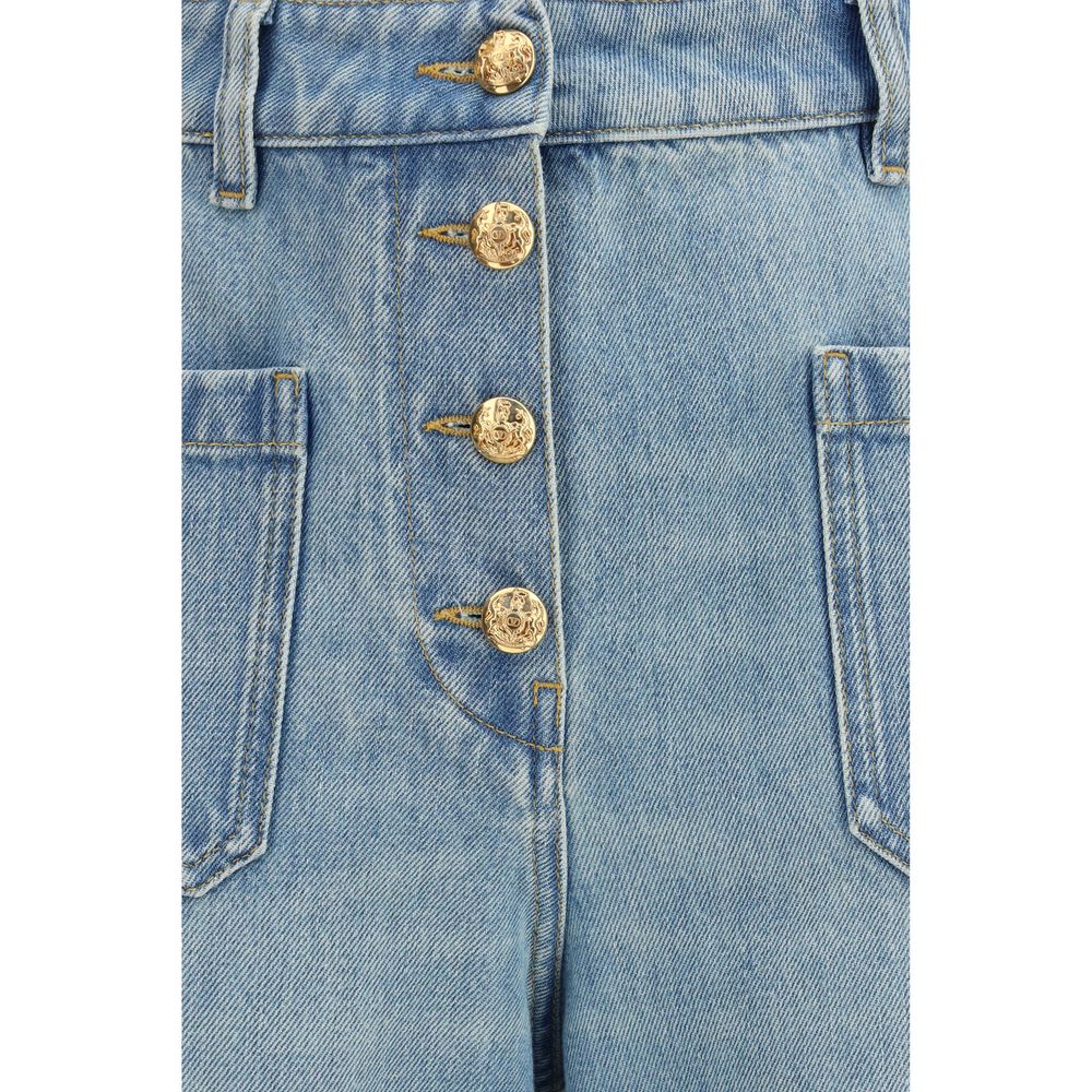 Valentino Garavani Chez Valentino High-Waist Wide-Leg Jeans in Blue | SS26