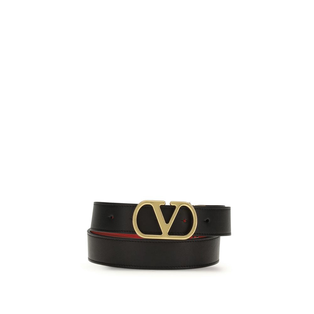 Valentino Garavani VLogo Signature Black Reversible Calfskin Belt