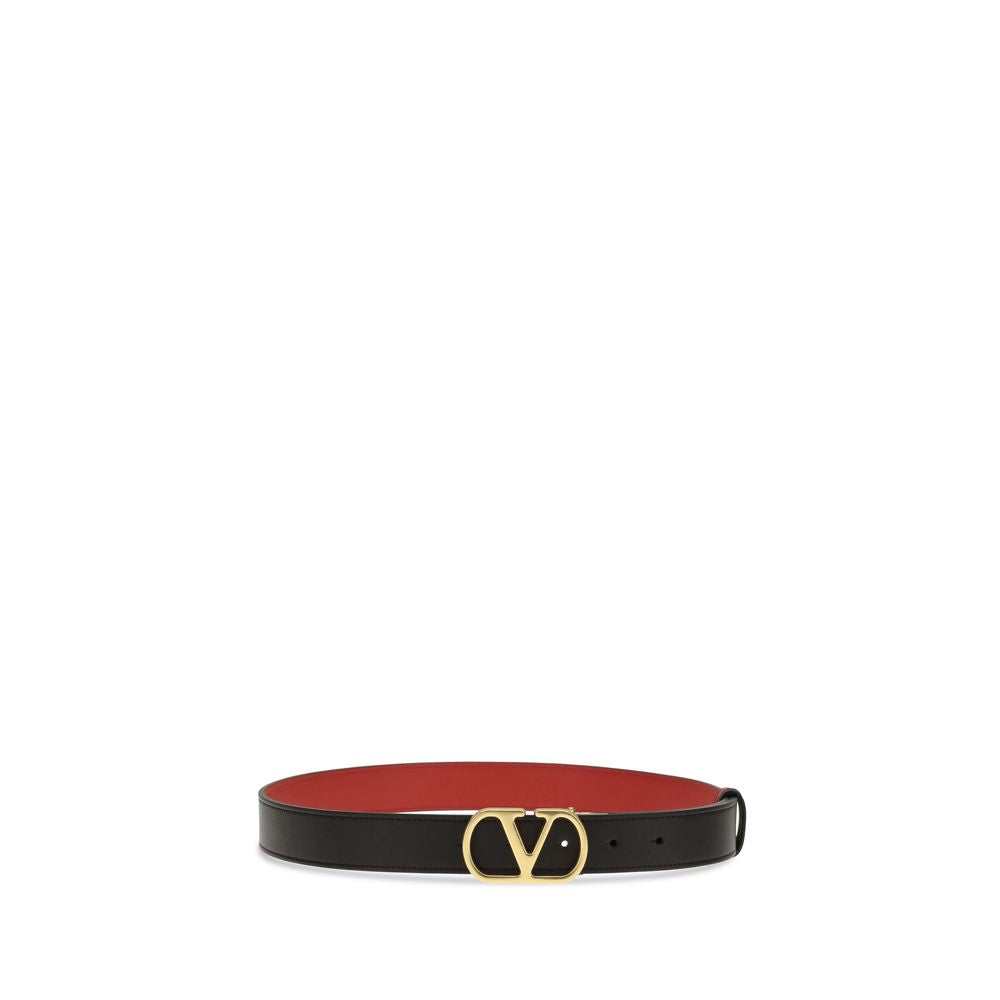 Valentino Garavani VLogo Signature Black Reversible Calfskin Belt