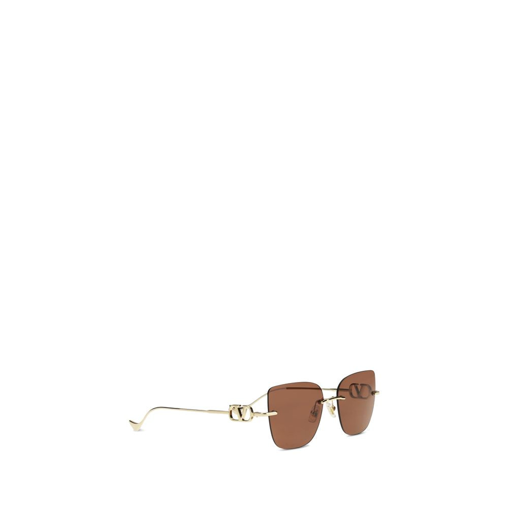Valentino Garavani Brown Metal Cat-Eye Sunglasses VLogo