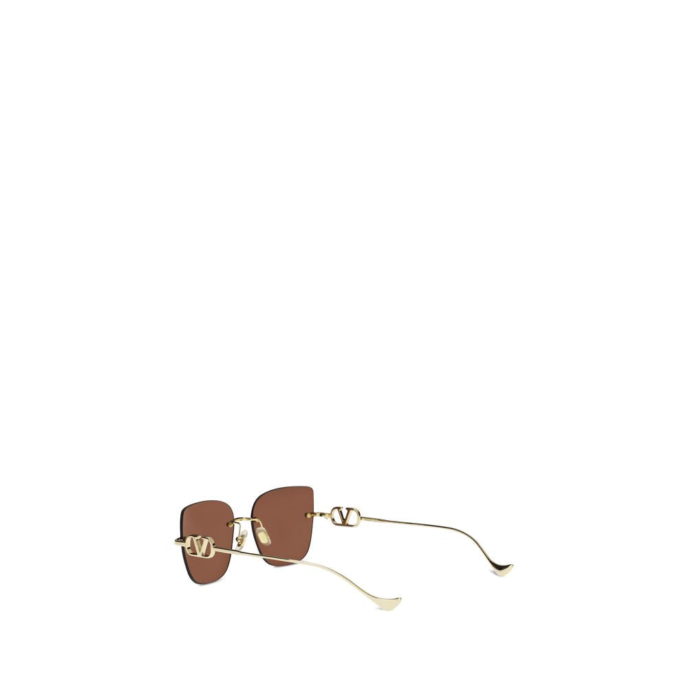 Valentino Garavani Brown Metal Cat-Eye Sunglasses VLogo