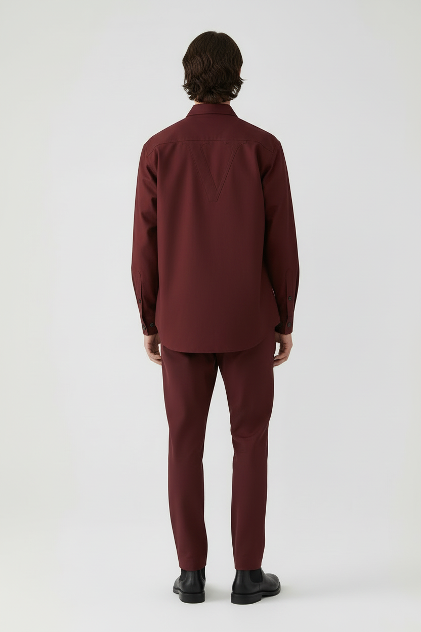 Valentino Garavani Cotton Oversized Shirt Jacket in Red | Made in Italy