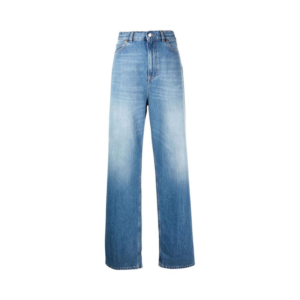 Valentino Garavani High-Waisted Cotton Denim Jeans in Blue | Made in Italy