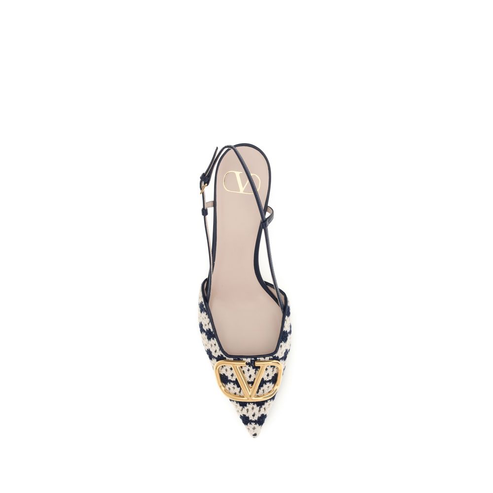 Valentino Garavani VLogo Signature Crochet Slingback Pumps in Multicolor | SS26