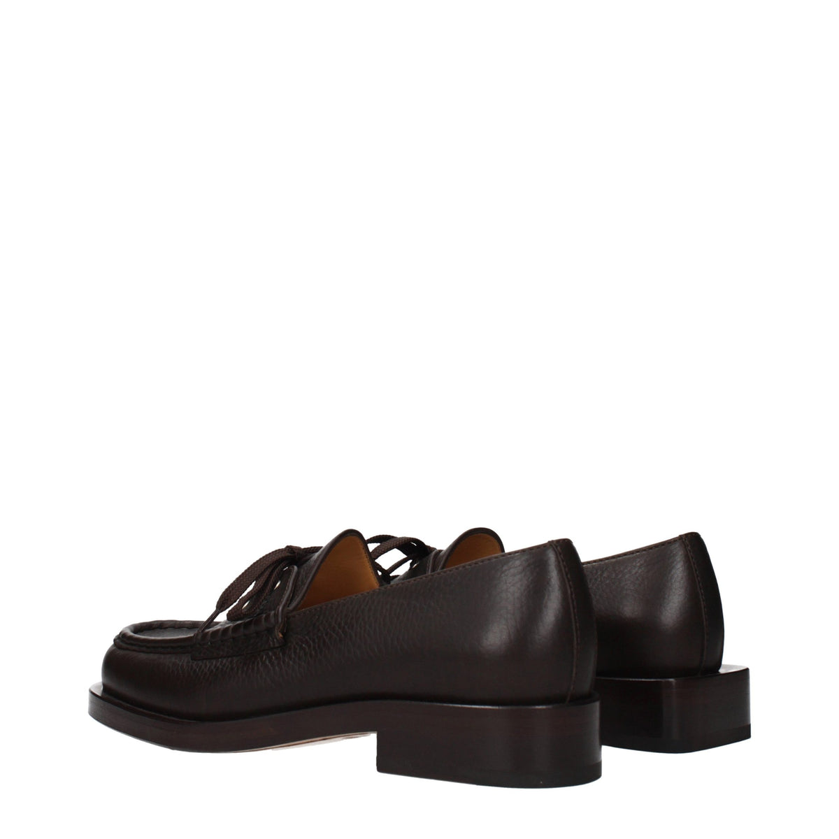 Jacquemus Brown Leather Tassel Loafers Block Heel Fringe Detail Men