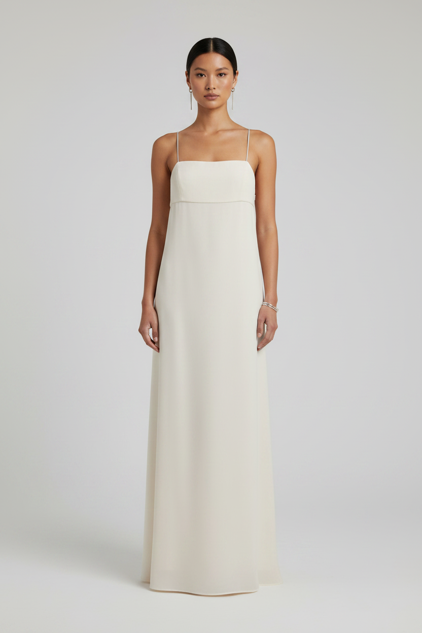 Vestido Informal de Acetato Blanco