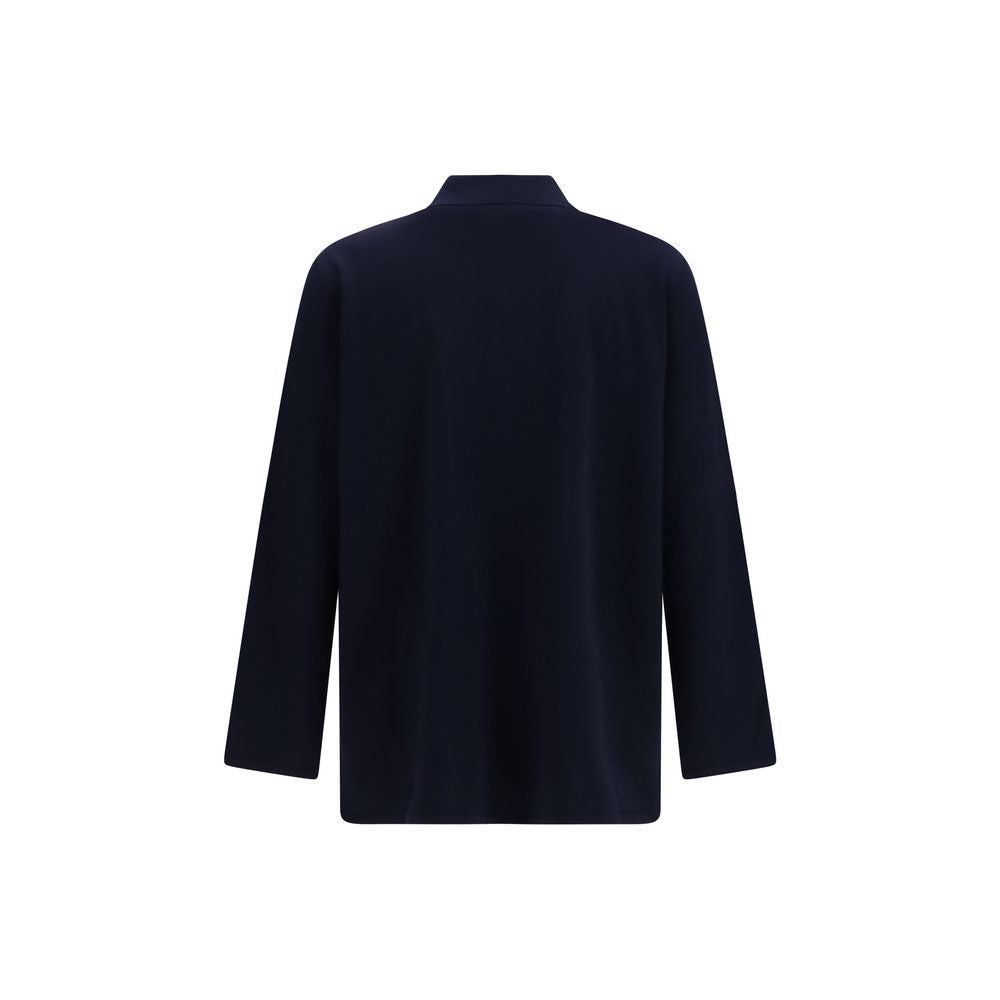 Valentino Garavani VLogo Merino Wool Oversized Cardigan in Blue