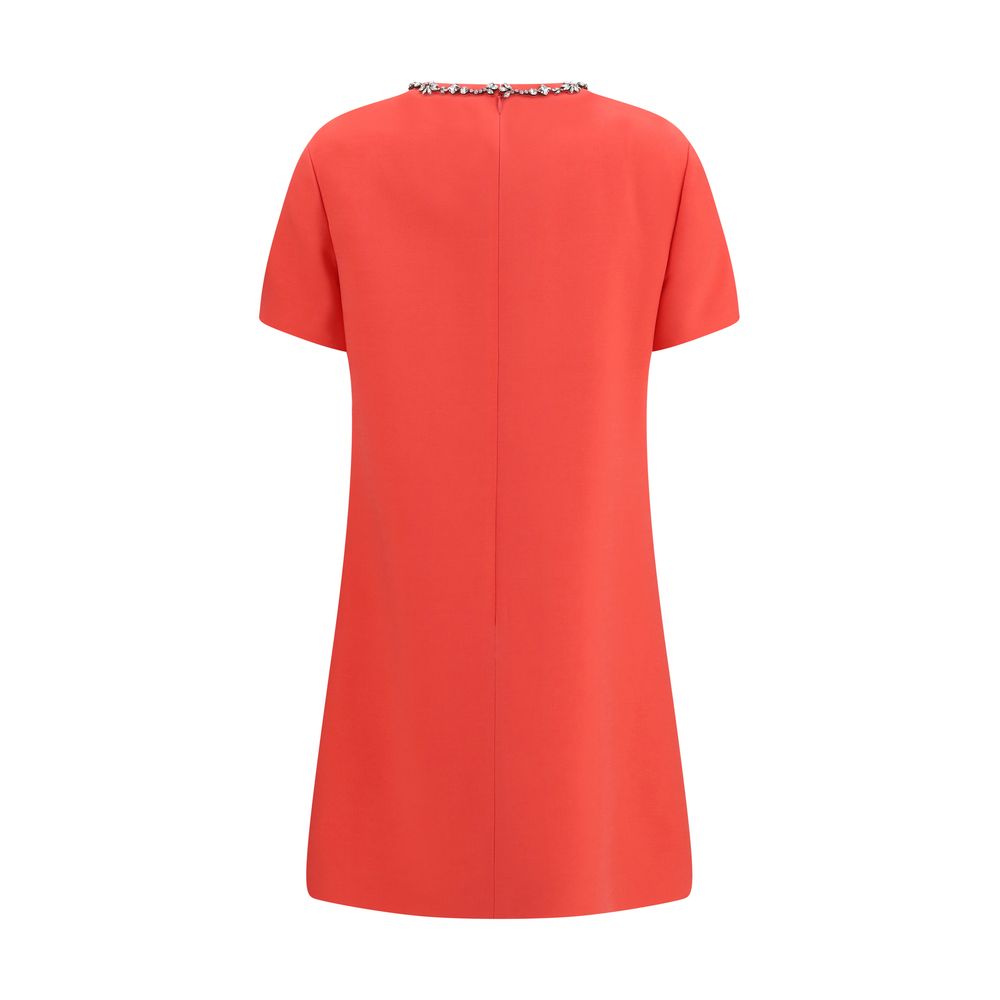 Valentino Garavani Crystal-Embellished Merino Wool & Silk Mini Dress