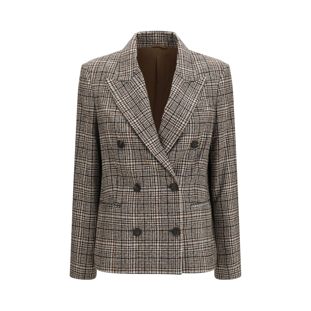 Brunello Cucinelli Multicolor Alpaca Wool Double-Breasted Jacket AW26