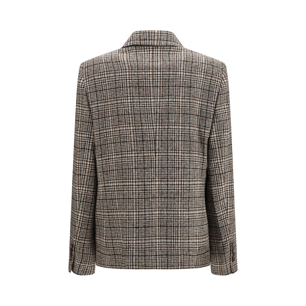 Brunello Cucinelli Multicolor Alpaca Wool Double-Breasted Jacket AW26