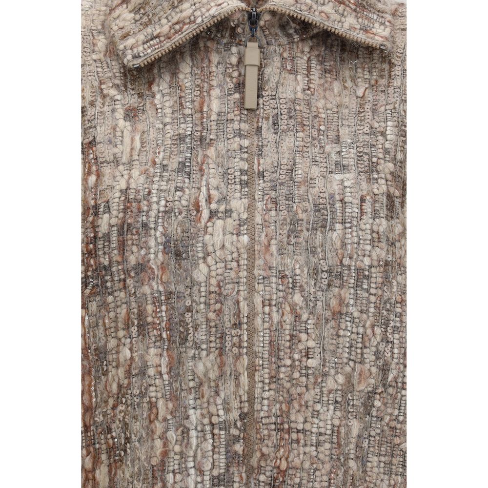 The perforated zip Cardigan by Brunello Cucinelli
