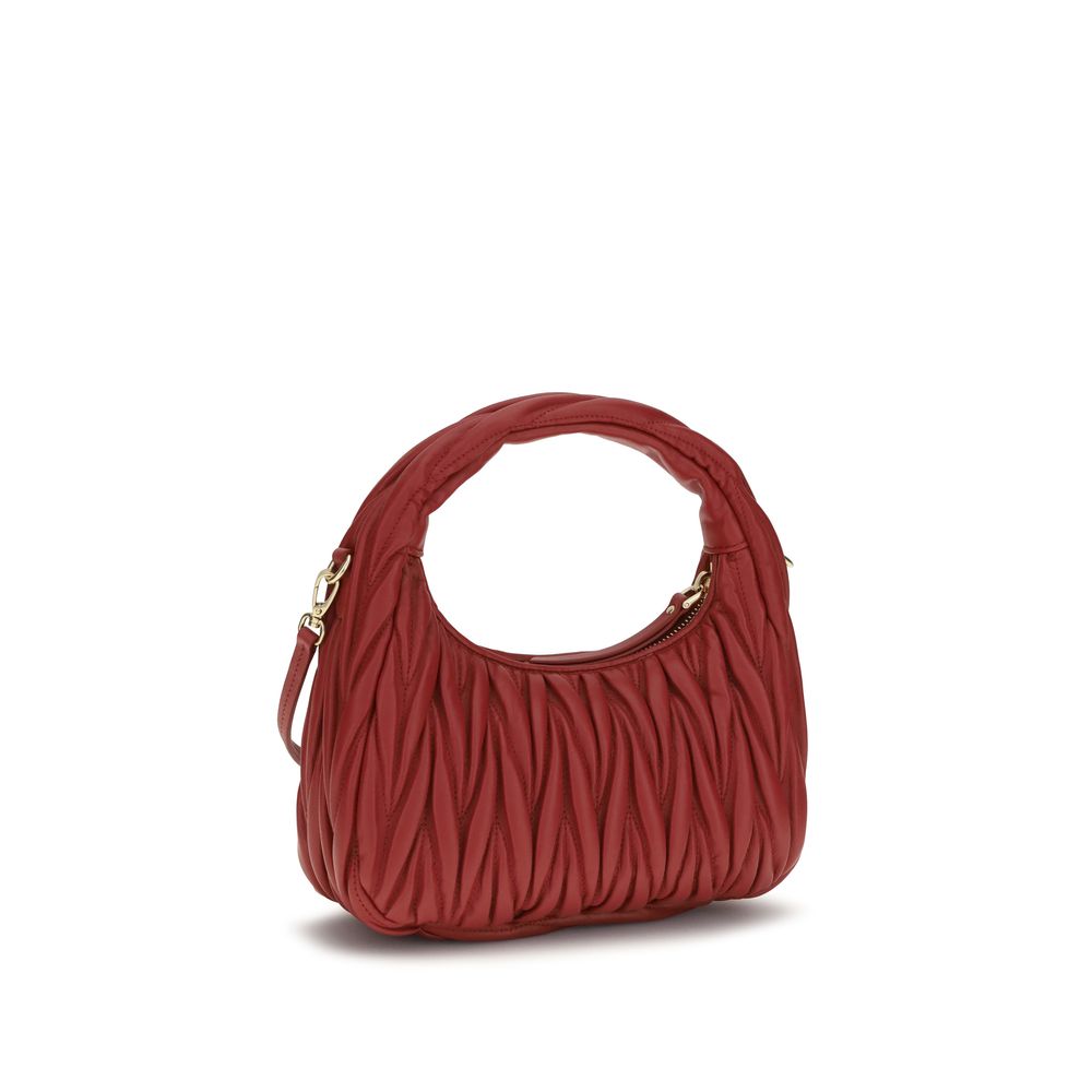 Miu Miu Matelassé Quilted Calf Leather Hobo Handbag in Red | AW26