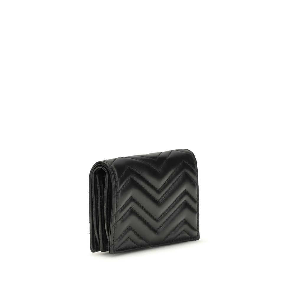 Gucci GG Marmont Matelassé Nappa Leather Wallet in Black | AW26