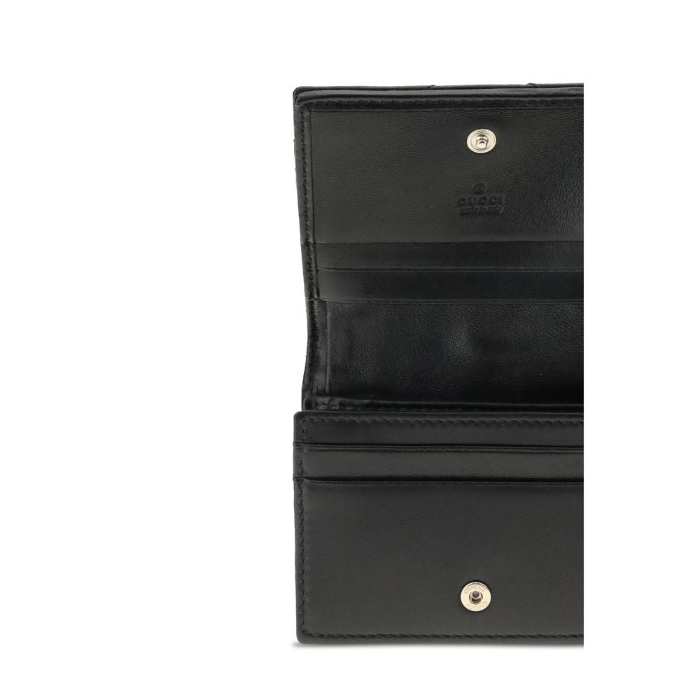 Gucci GG Marmont Matelassé Nappa Leather Wallet in Black | AW26