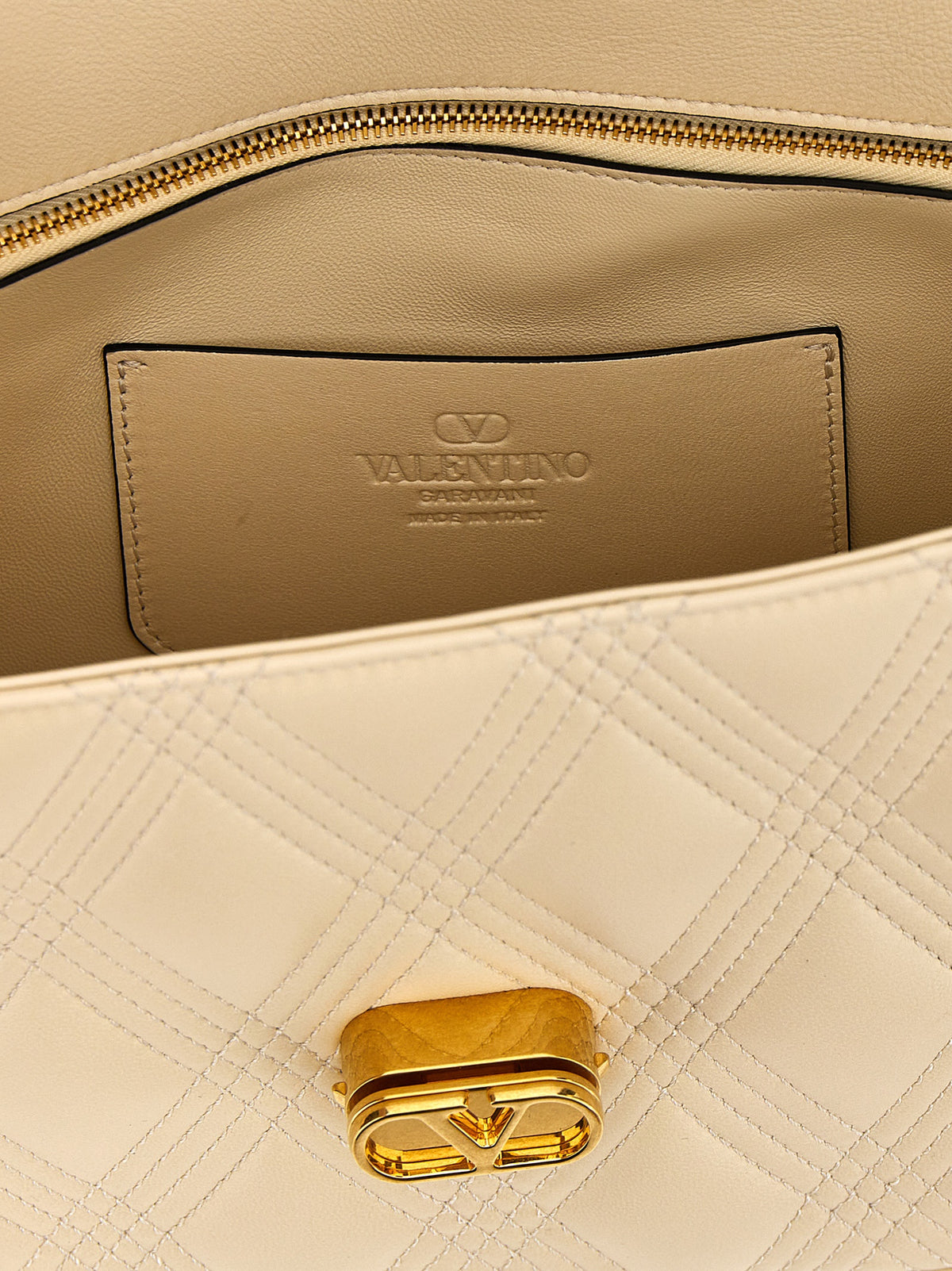 Valentino Garavani Quiltie 67 White Quilted Lambskin Shoulder Bag Women