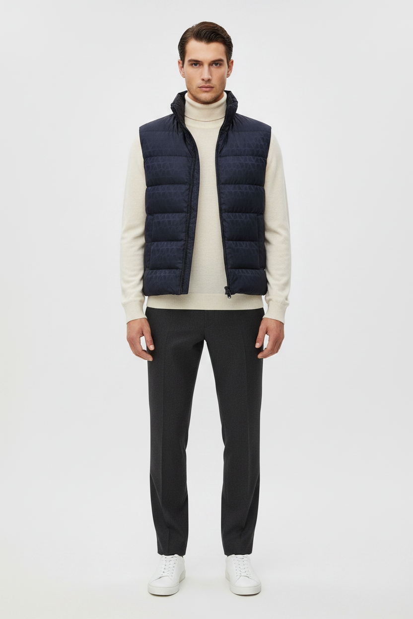 Valentino Garavani Toile Iconographe Feather-Padded Vest