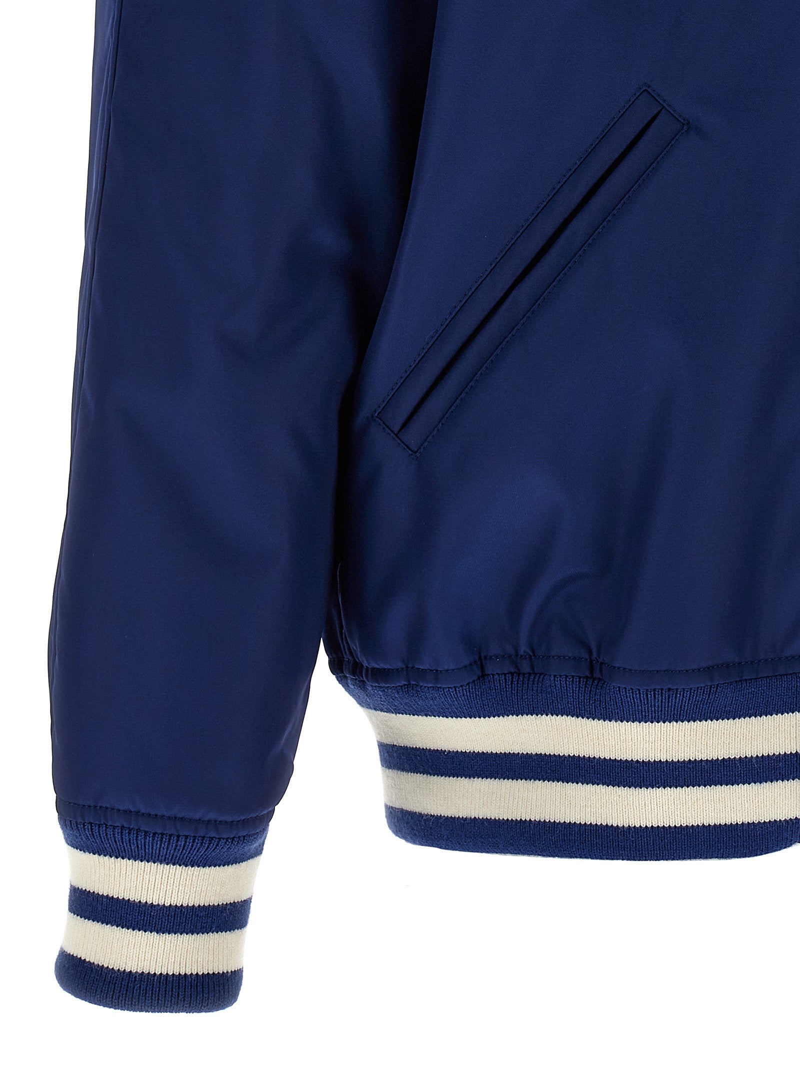 Valentino Garavani Chez Valentino Blue Polyamide Bomber Jacket