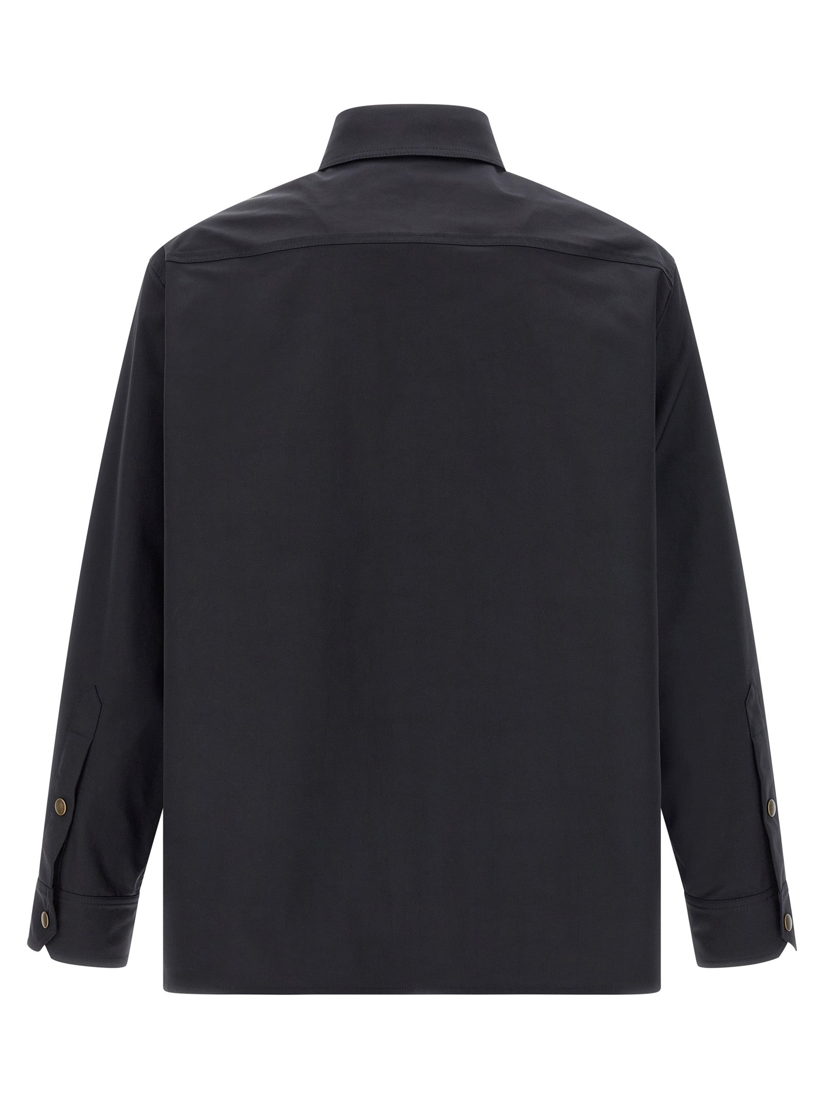 Valentino Garavani Shirt-Style Nylon Jacket in Blue | V Detail | Made in Italy