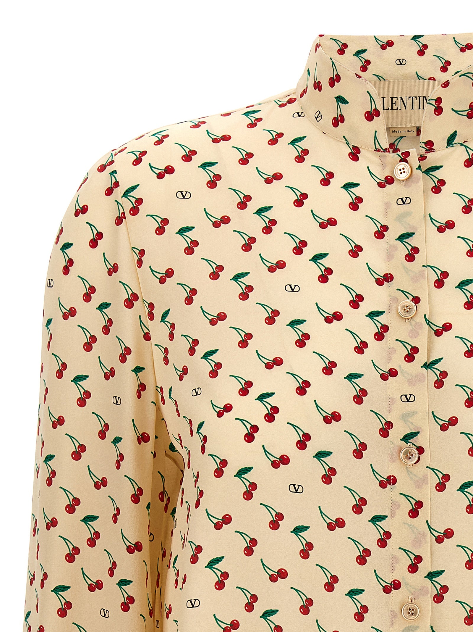 Valentino Garavani Cherryfic Silk Crepe de Chine Blouse