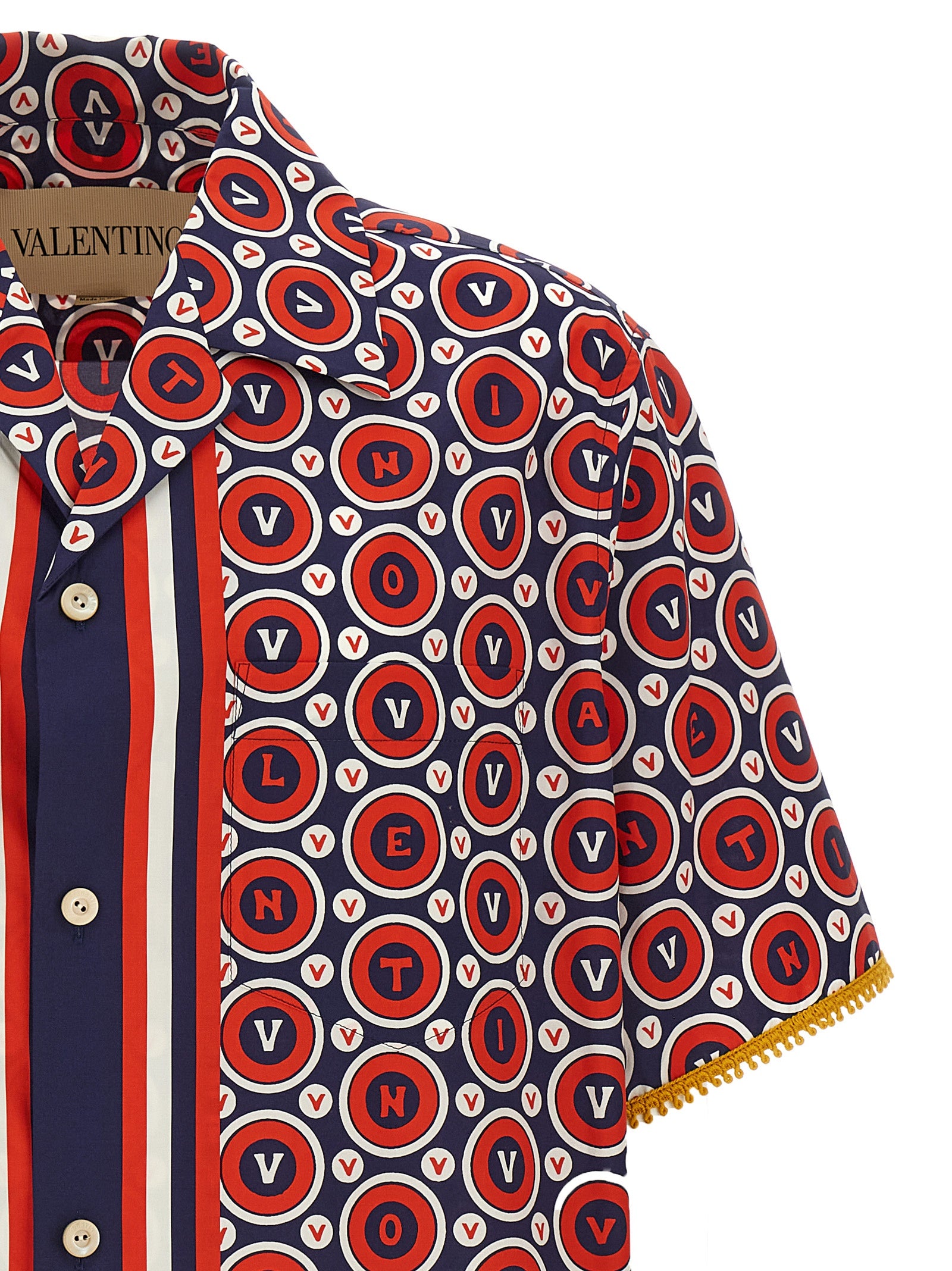 Valentino Garavani Bulles Royales Multicolor Cotton Bowling Shirt