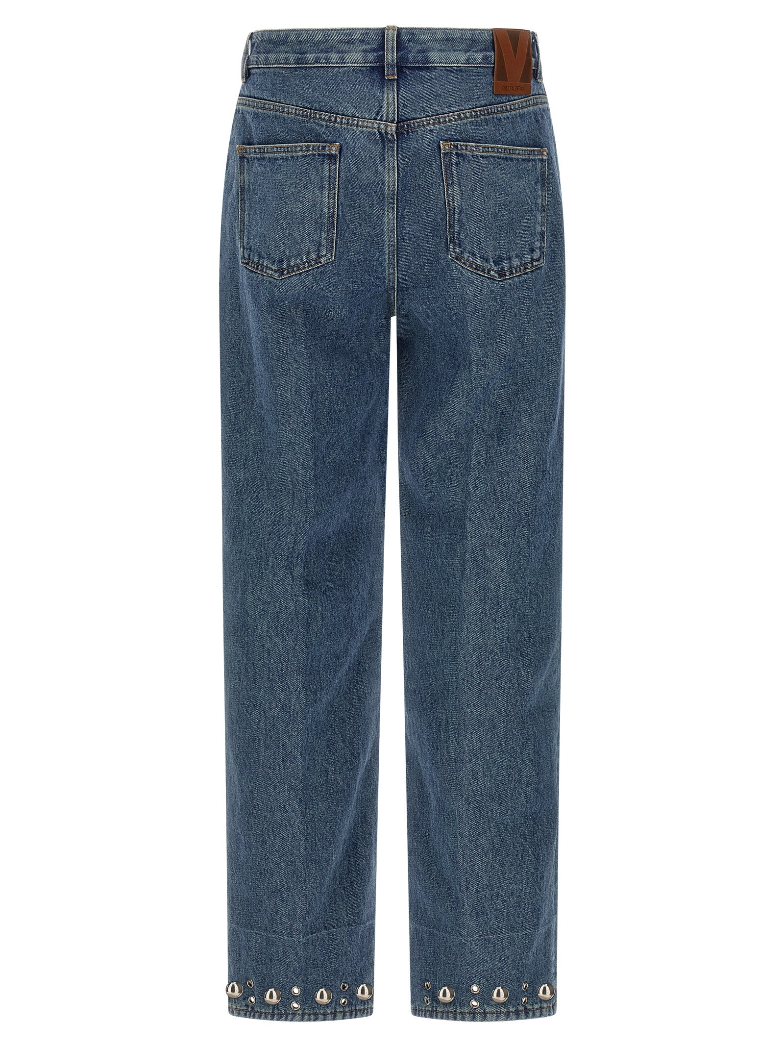 Valentino Garavani Boule Straight-Leg Cotton Jeans in Blue | Made in Italy