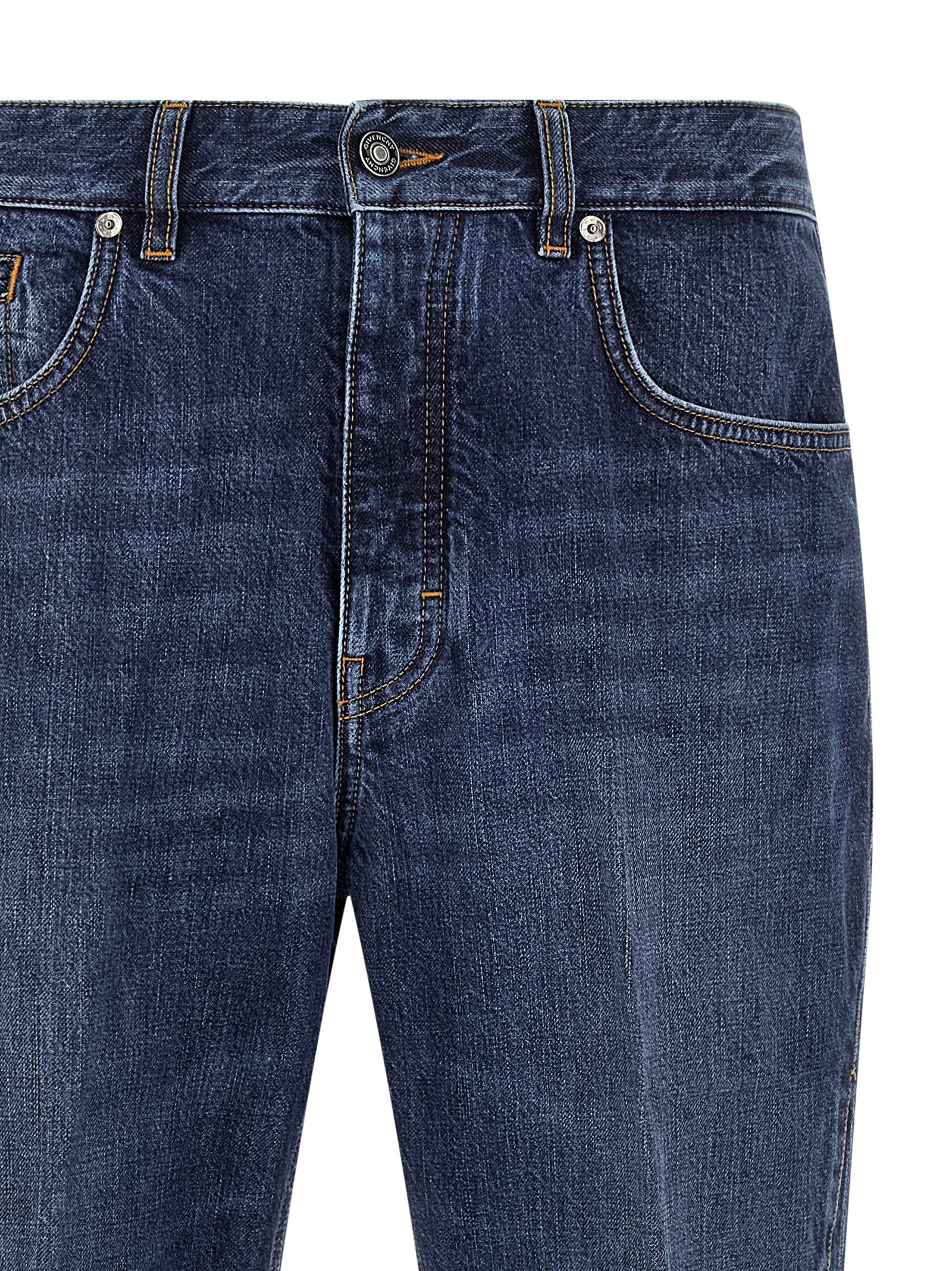 Givenchy Blue Cotton Straight-Leg Denim Jeans