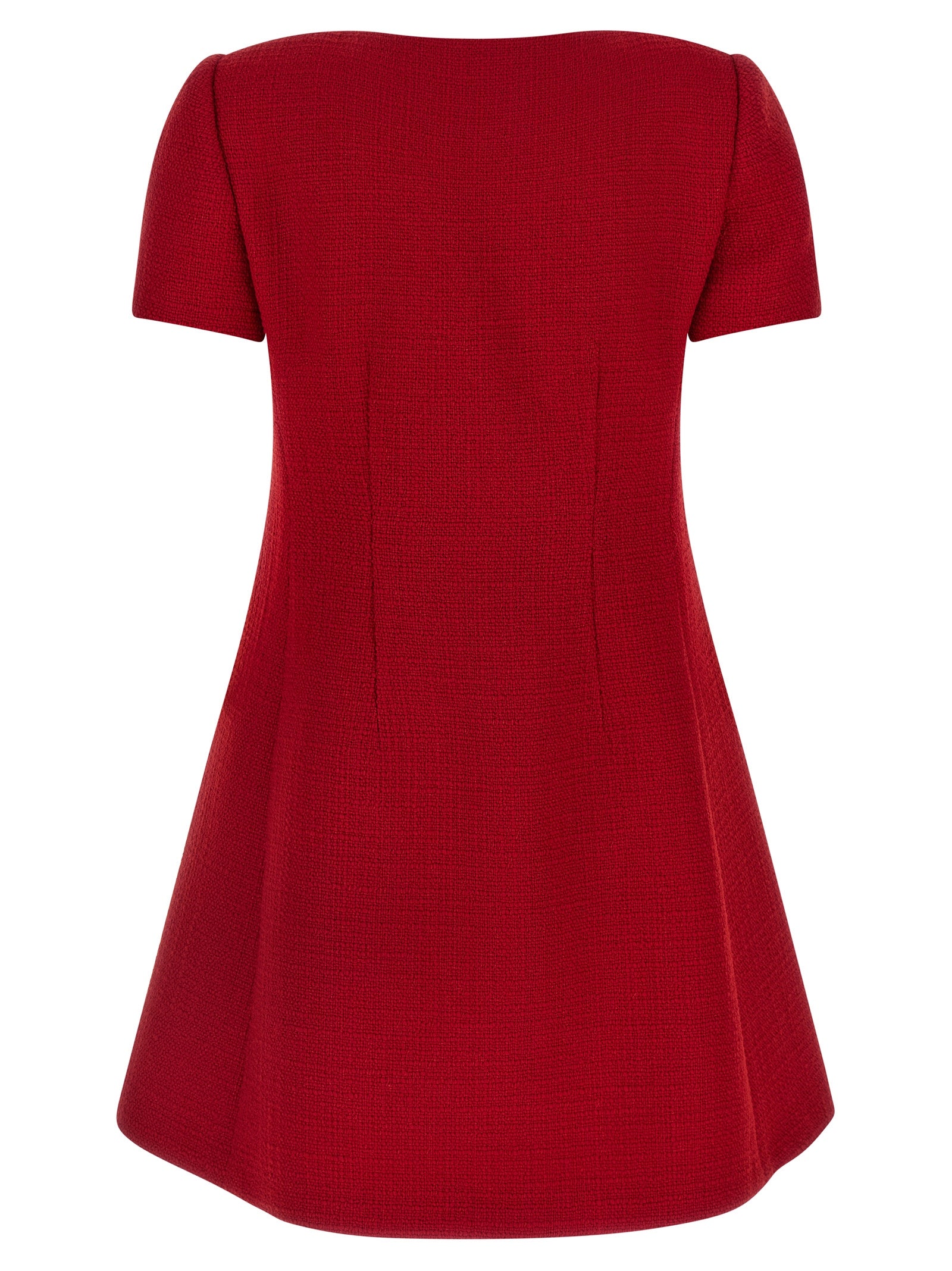 Valentino Garavani Red Wool Tweed Mini Dress – VLogo Jacquard