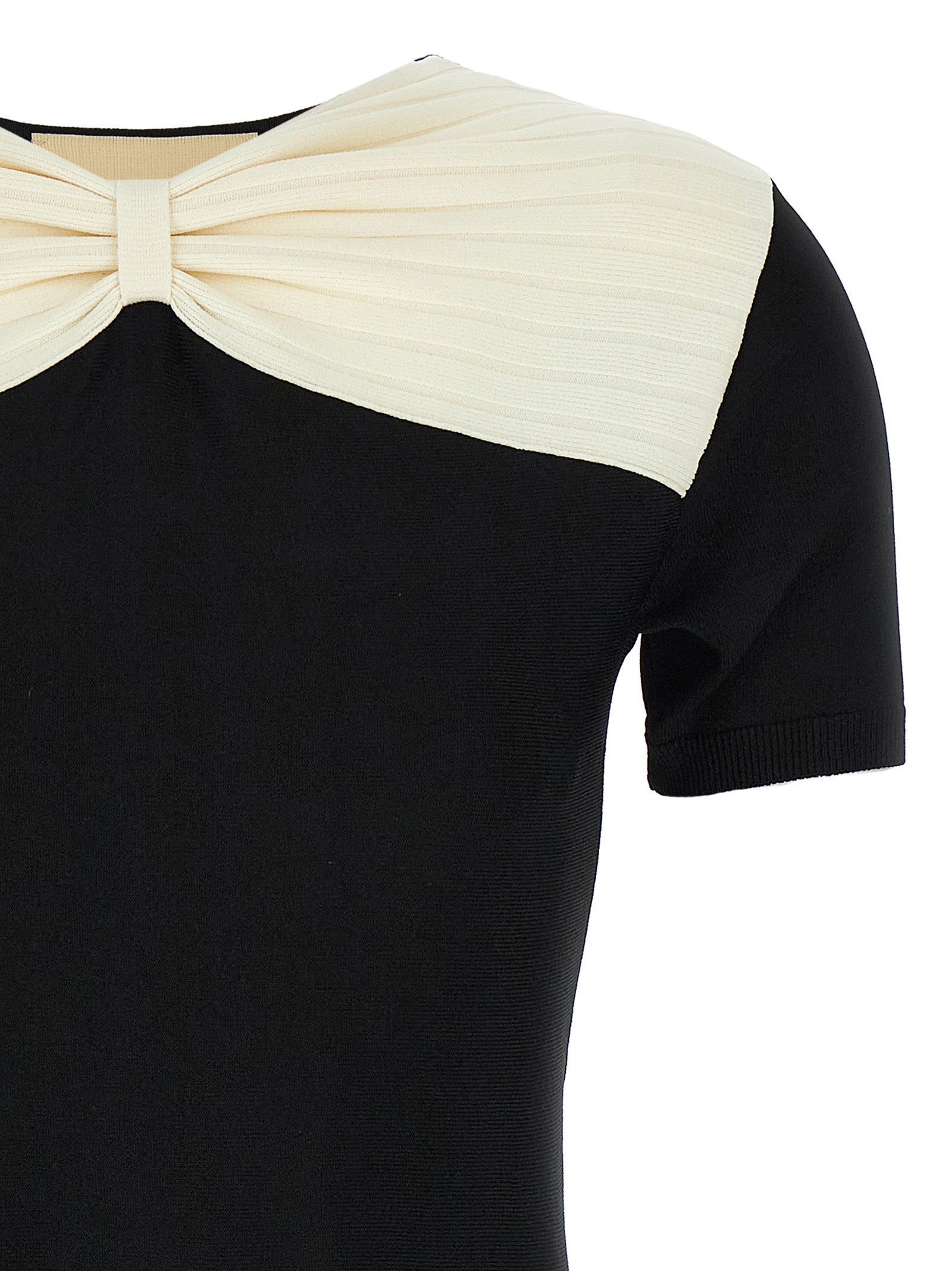 Valentino Garavani Black Viscose Mini Dress with Bow Detail