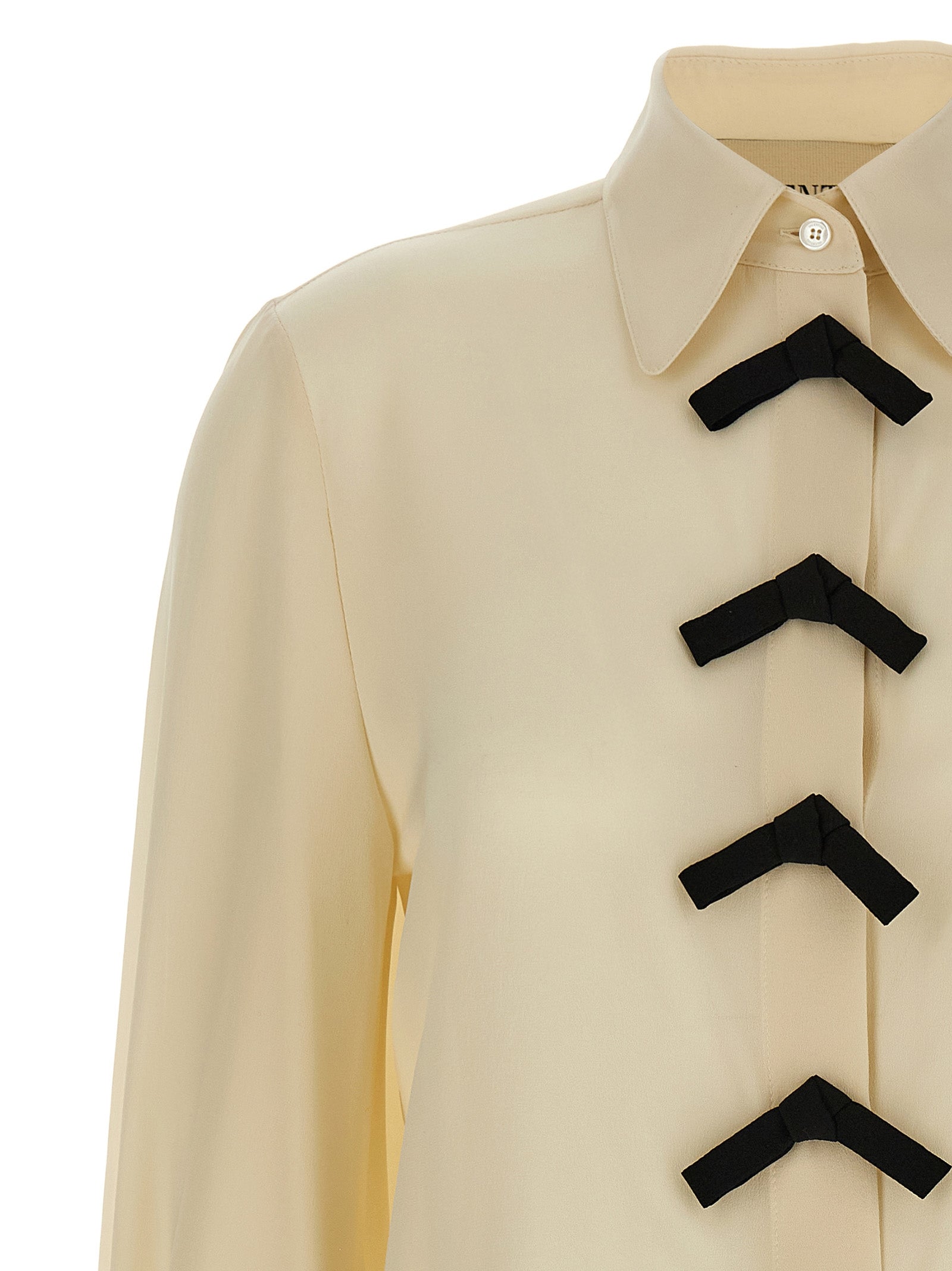 Valentino Garavani De Chine Beige Silk Blouse