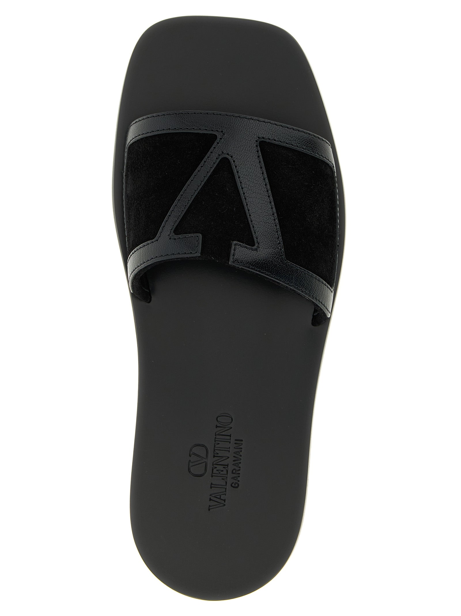Valentino Garavani Viva Superstar Black Calfskin Slides