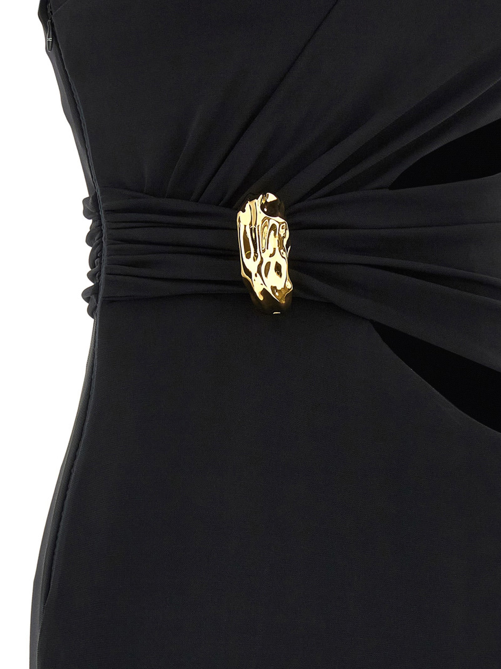 Black Viscose One-Shoulder Long Dress Elisabetta Franchi – Red Carpet