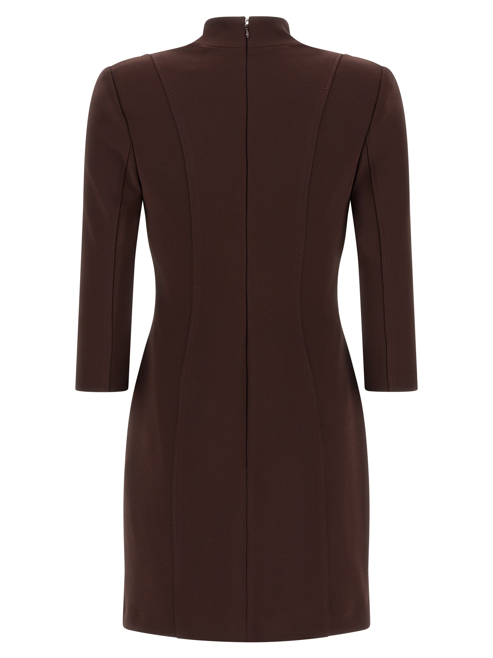 Brown Stretch Crêpe Mini Dress Elisabetta Franchi – Corset Edition