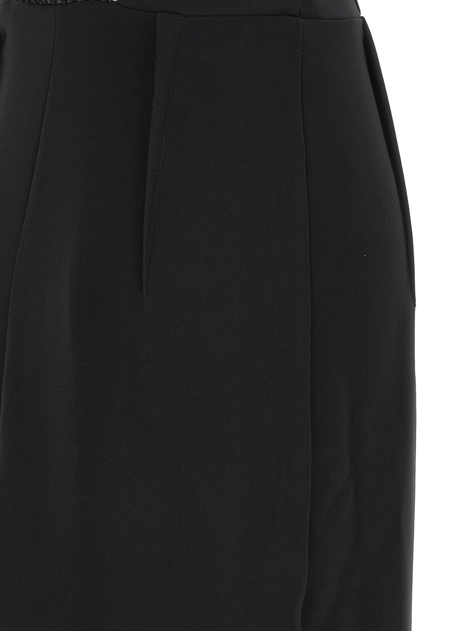 Elisabetta Franchi Crystal Mesh Bodice Column Maxi Dress in Black