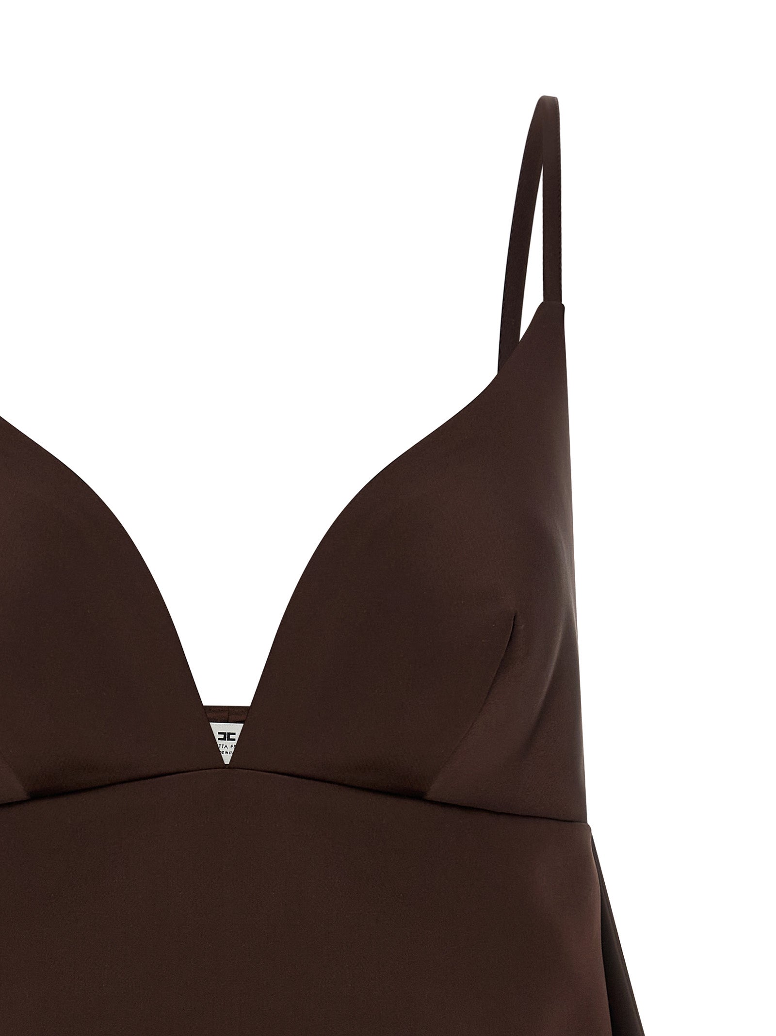 Elisabetta Franchi Cape-Back Mini Dress in Brown | Made in Italy