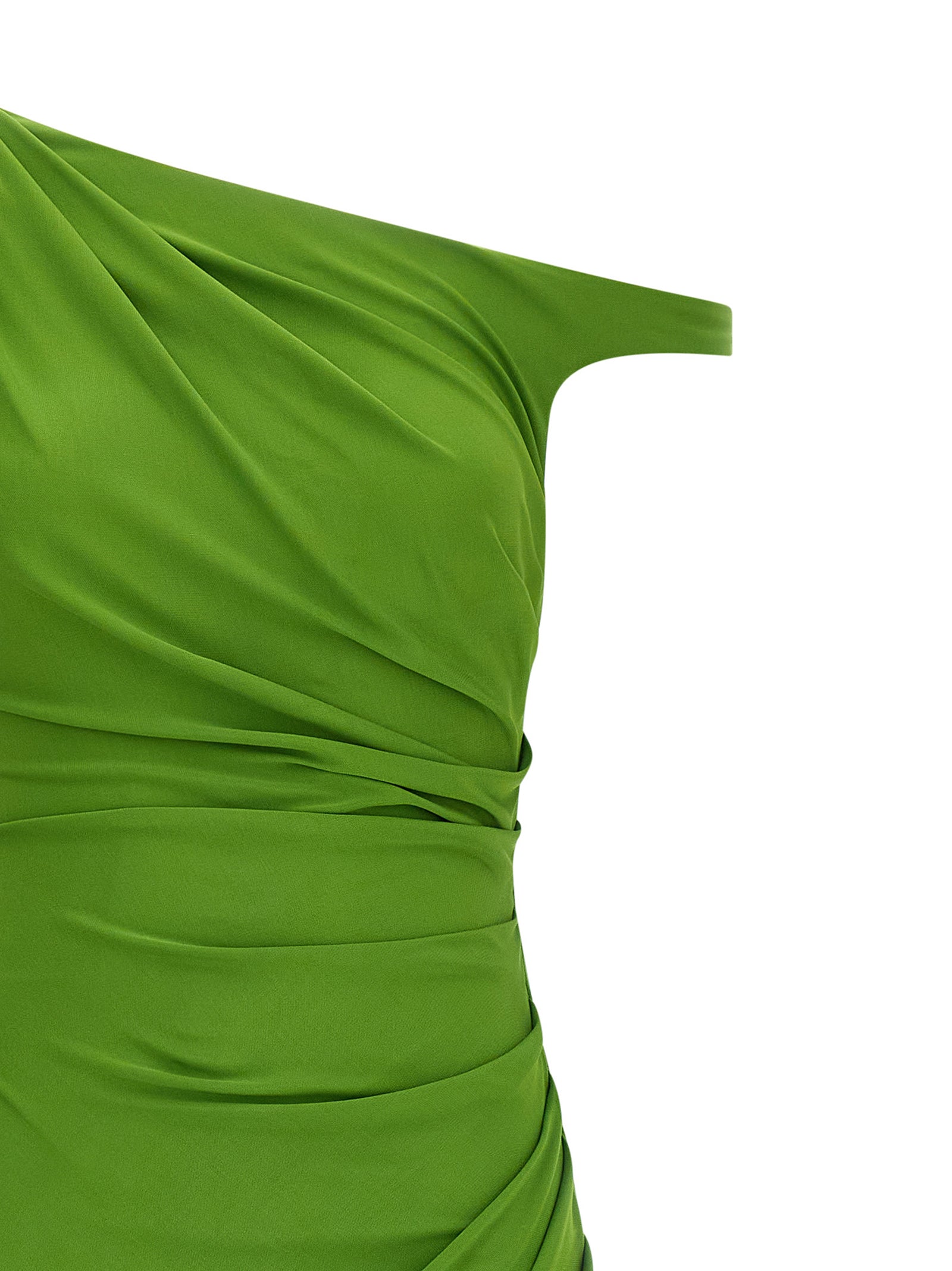 Elisabetta Franchi One-Shoulder Crêpe Jersey Long Dress in Green
