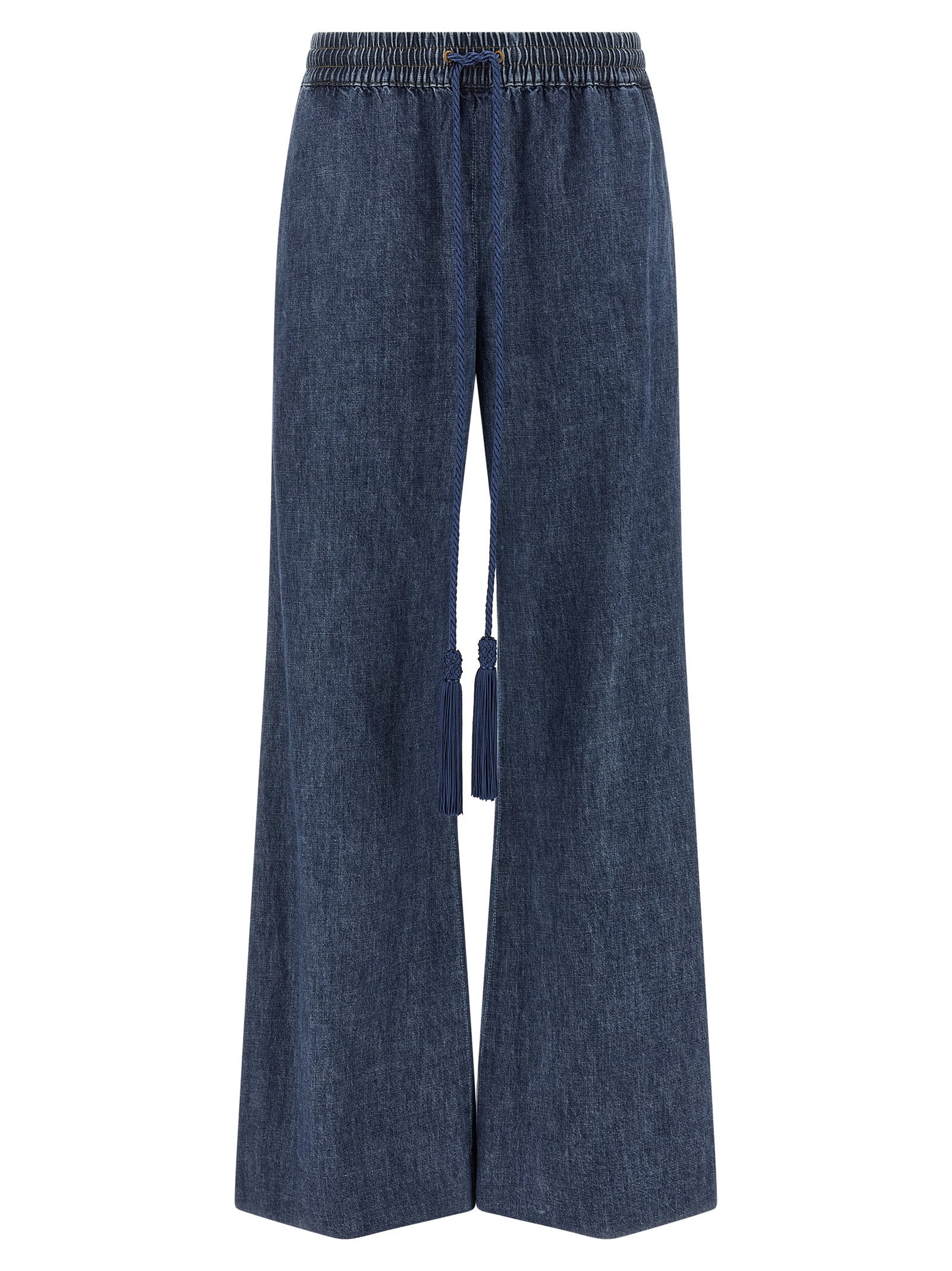 Valentino Garavani Wide Flared Denim Jeans in Blue | Made in Italy