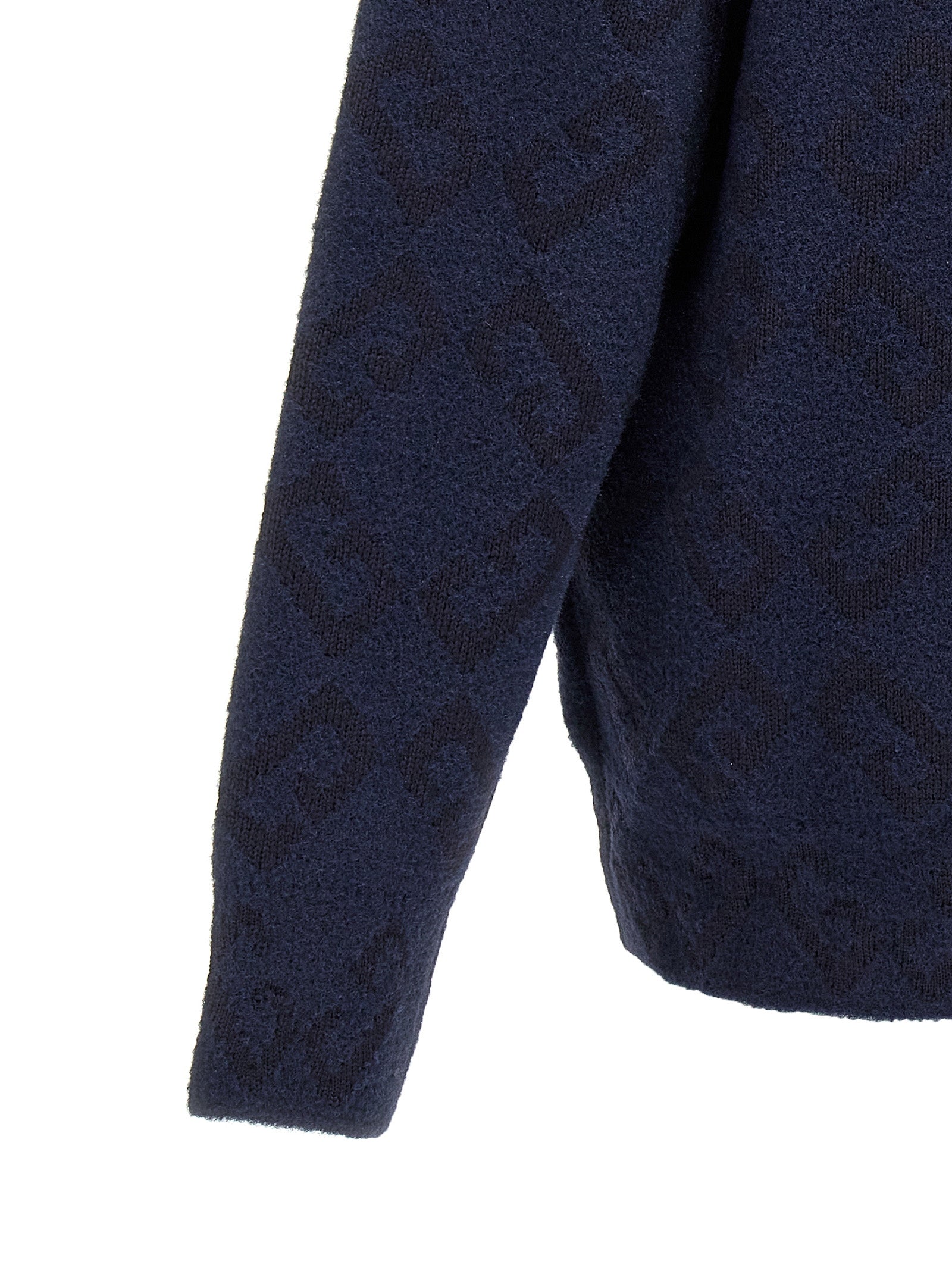Givenchy Embroidered Logo Wool Blend Sweater in Blue