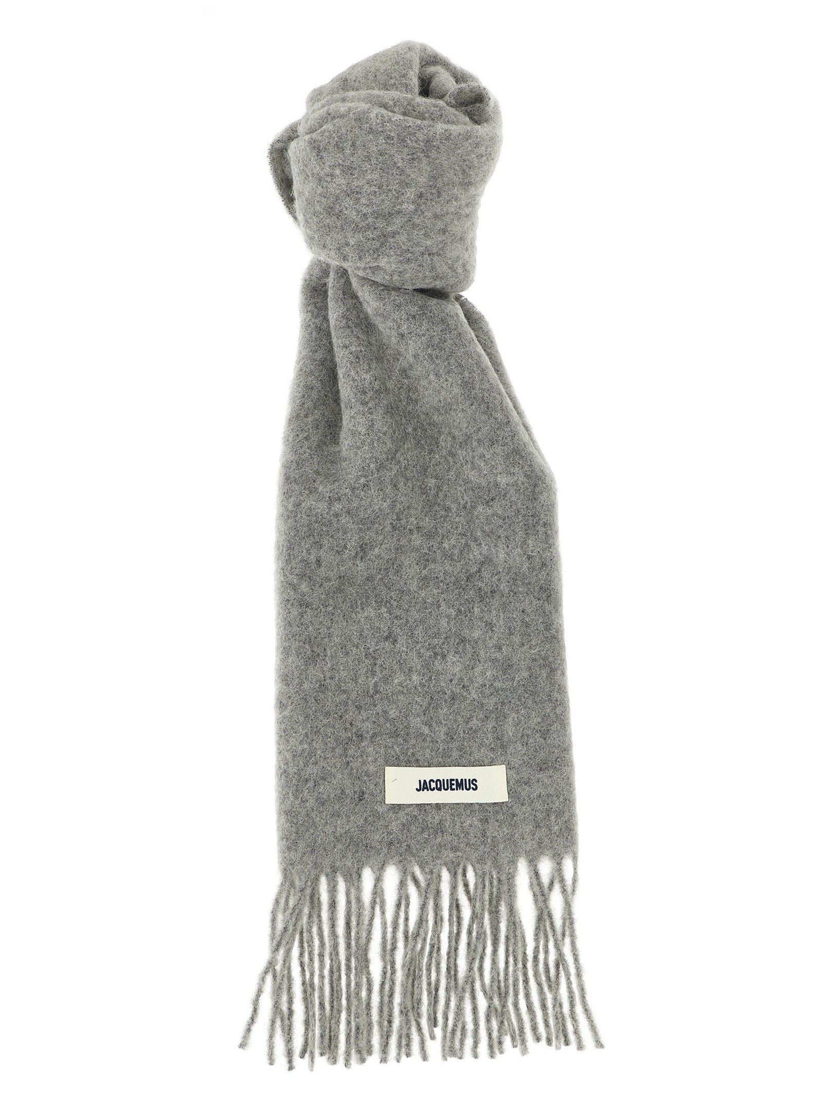Jacquemus L'Echarpe Carro Gray Alpaca Mohair Foulard