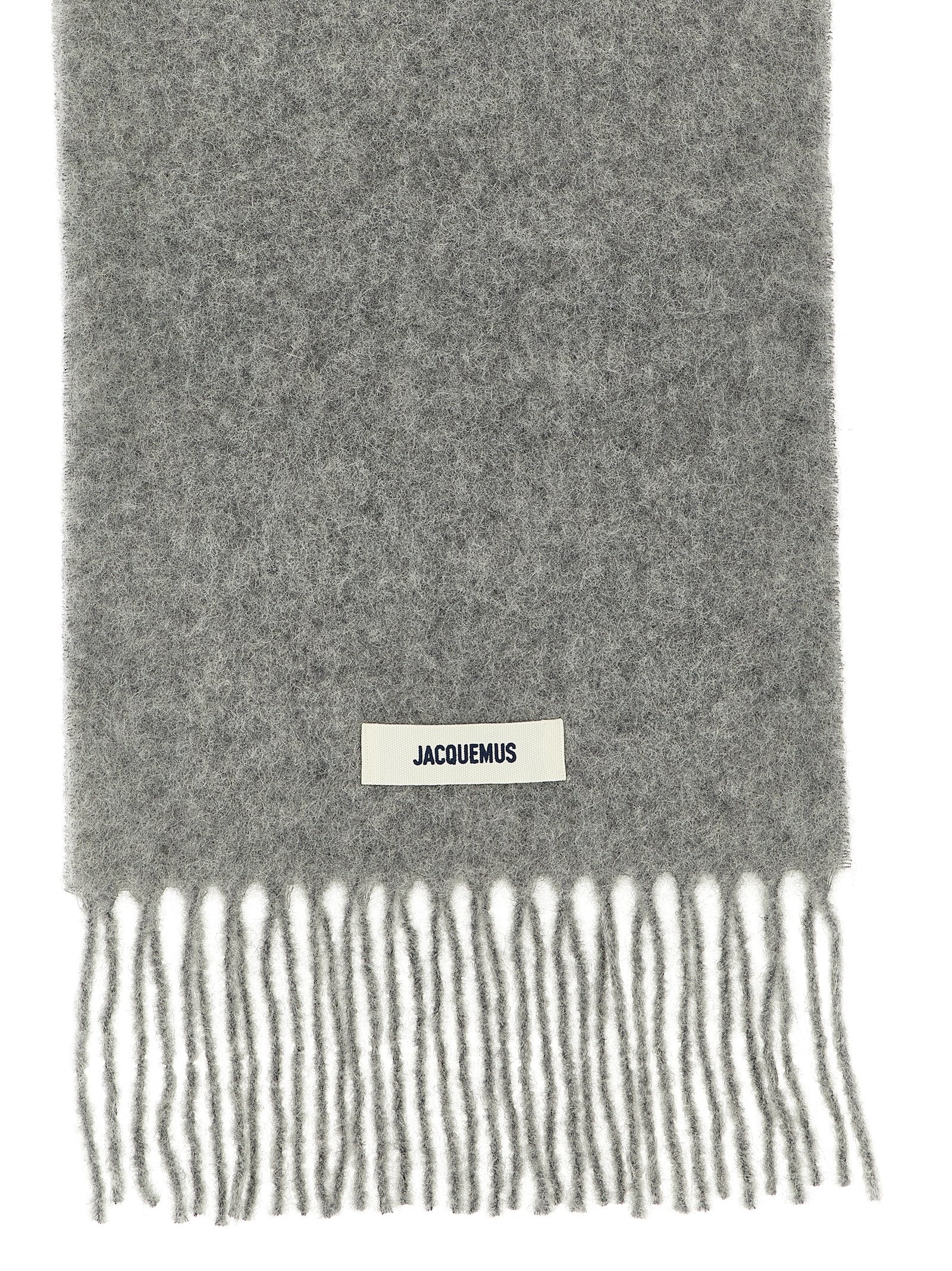 Jacquemus L'Echarpe Carro Gray Alpaca Mohair Foulard