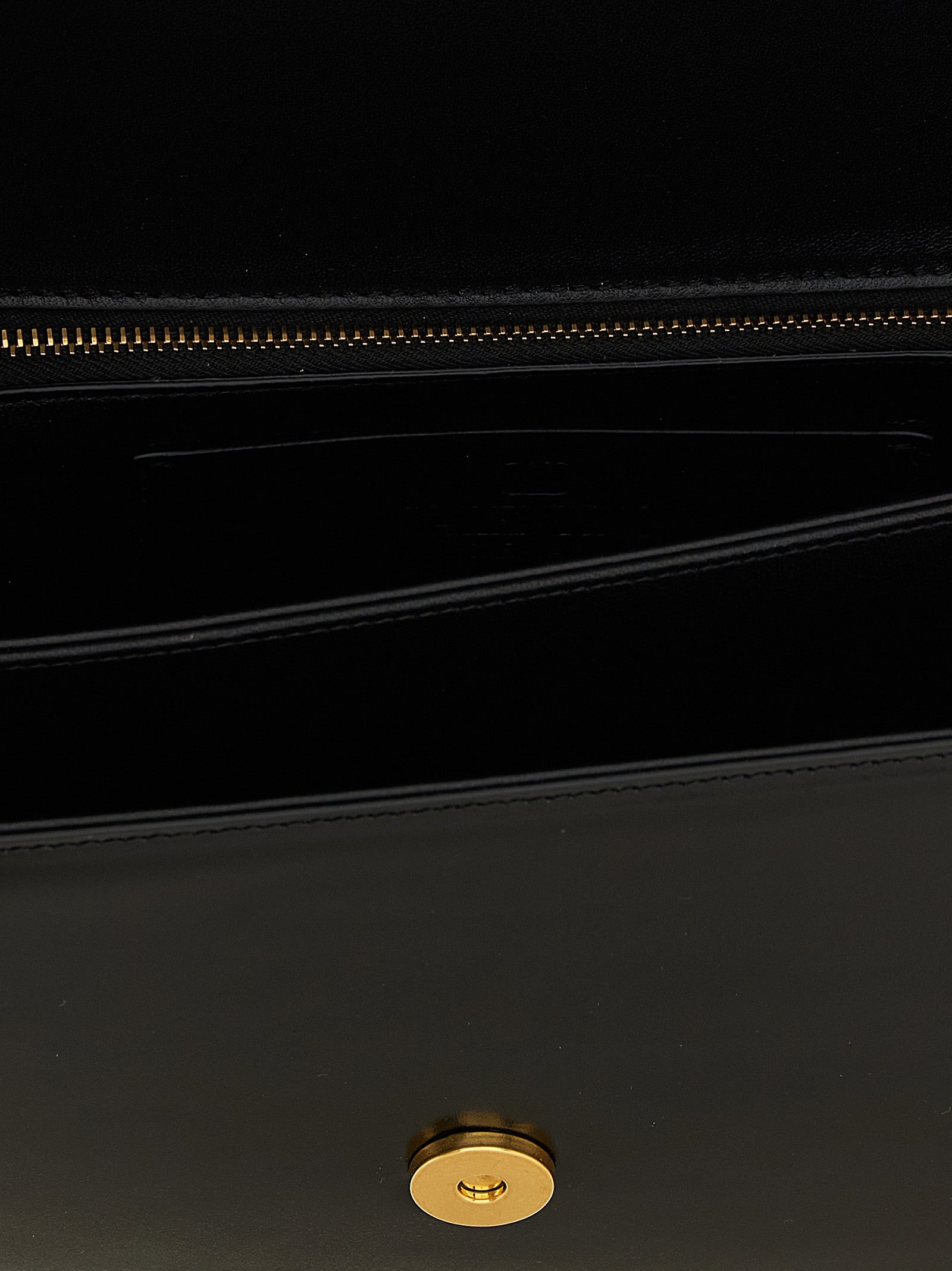 Valentino Garavani 'Vain' Black Shiny Calfskin Shoulder Bag with VLogo Detail